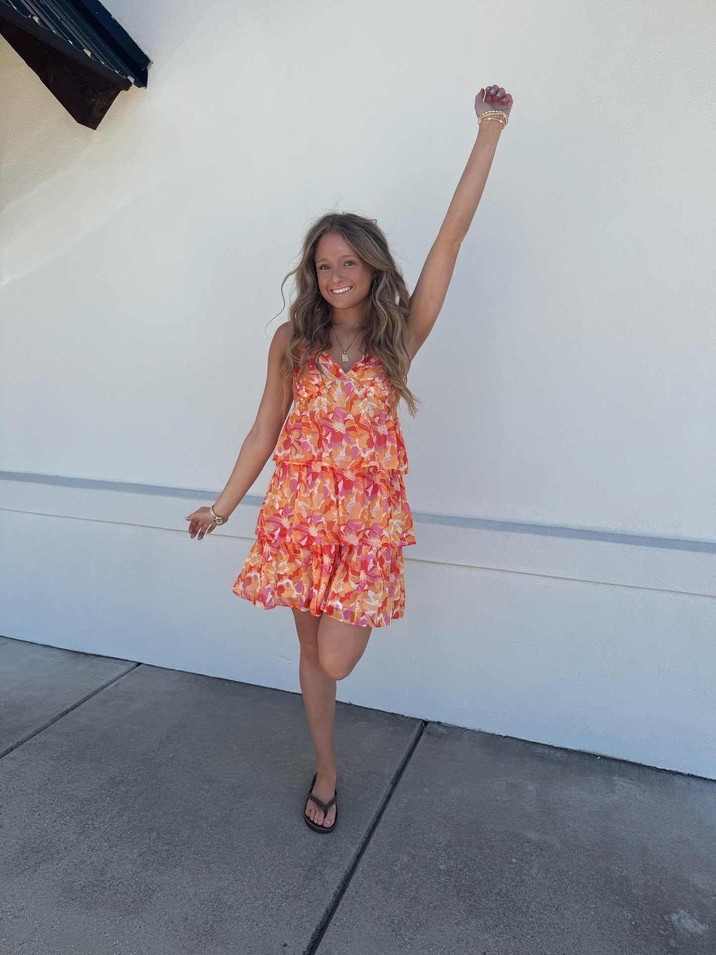Floral Baby Doll Dress W/ Pleated Detail