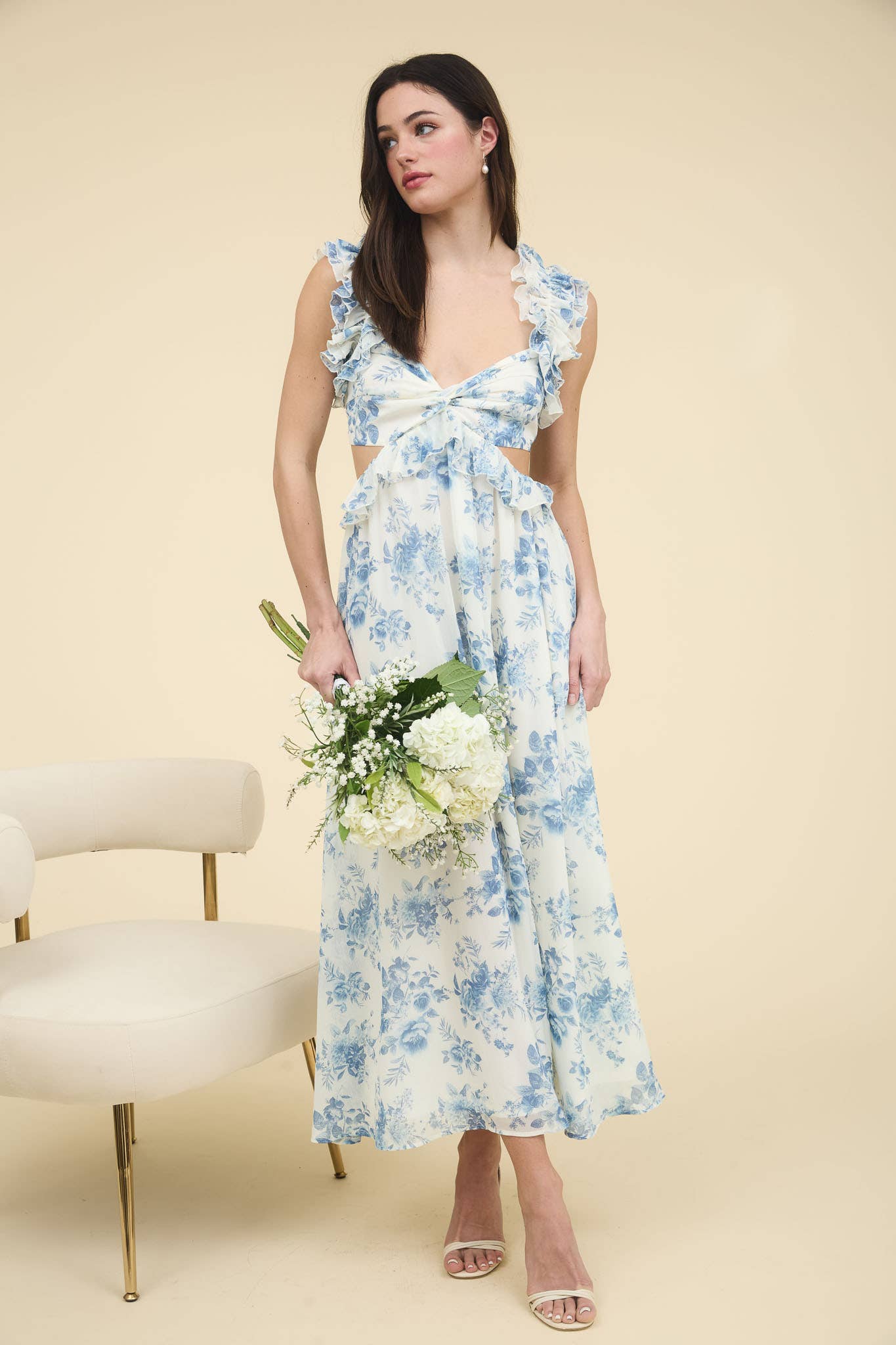 Floral Cutout Midi Dress