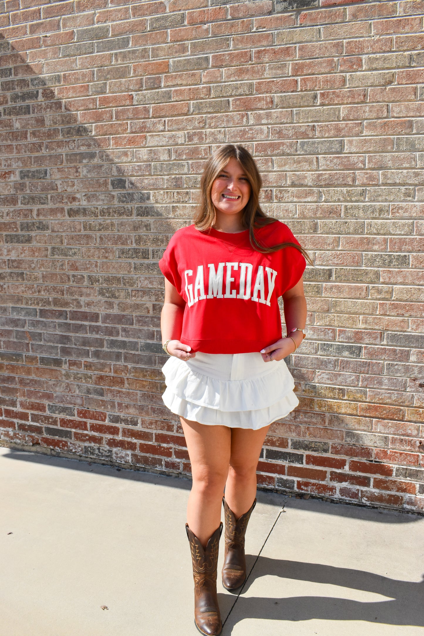 Game Day Cropped Terry Top