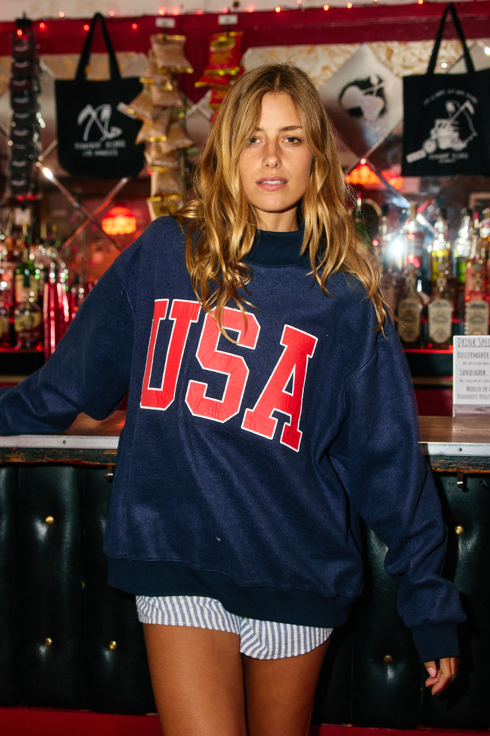 USA/Flag Reversible Mockneck