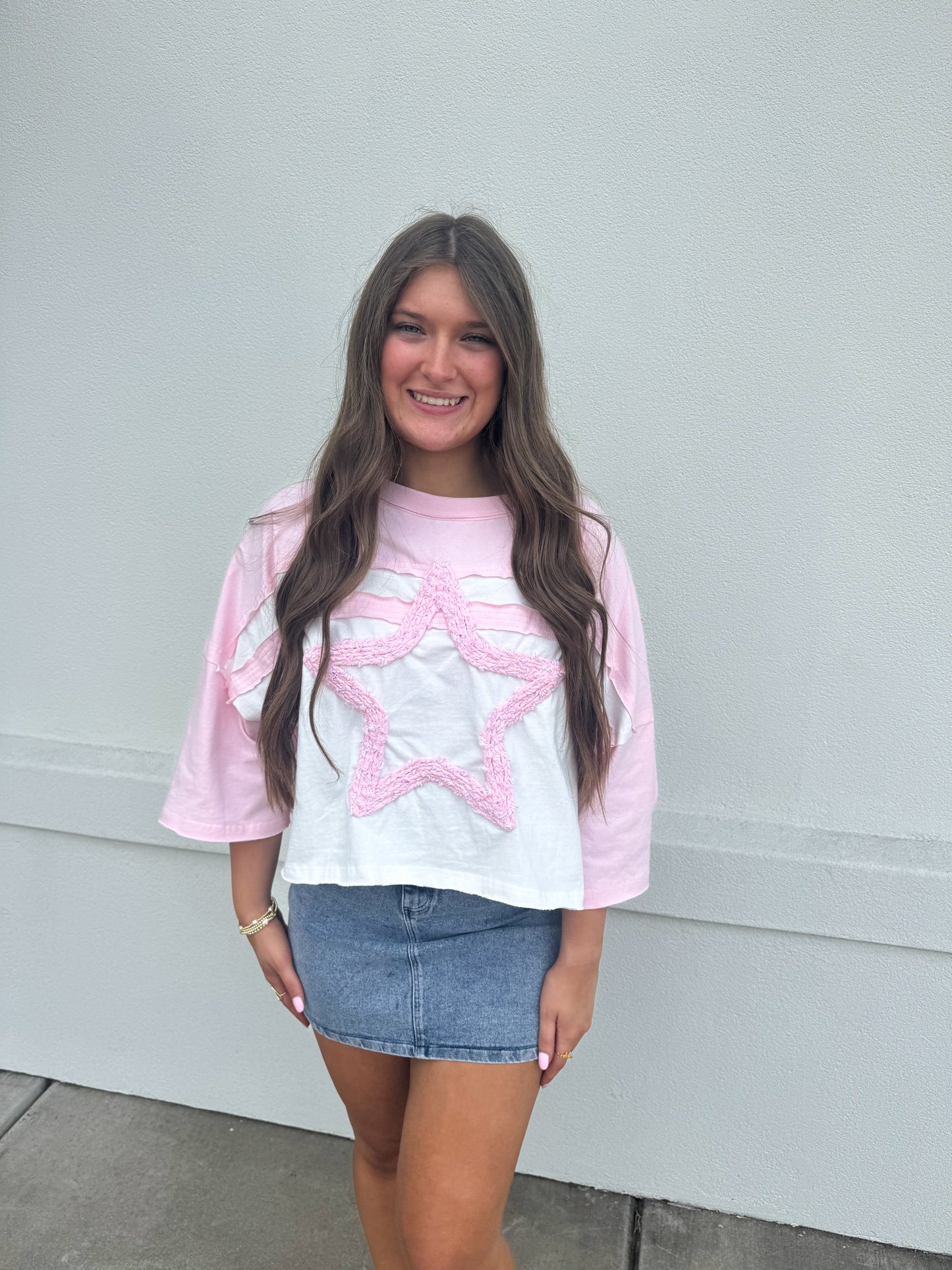 Braided Star Patch Crop Top