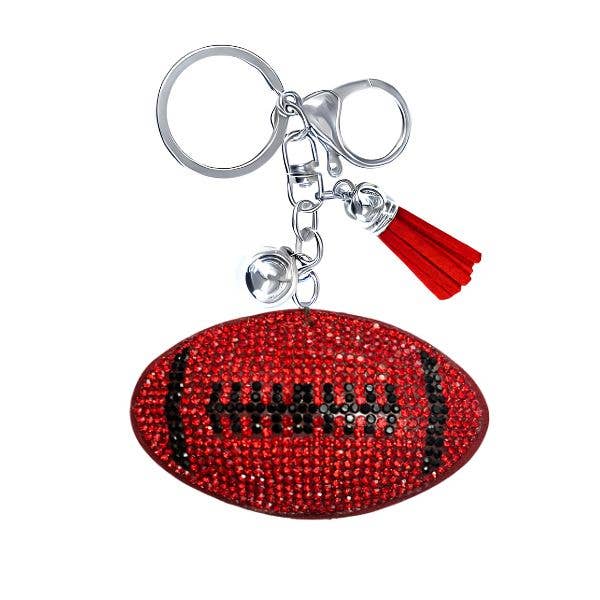 Football Crystal Bling Keychains
