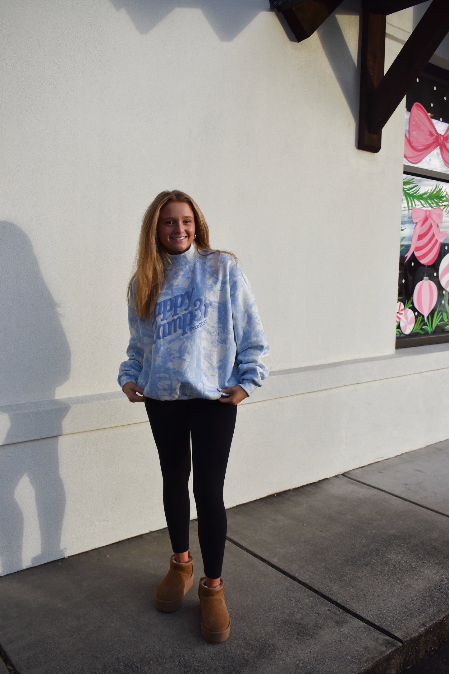 Happy Camp3r Blue Camo Mockneck