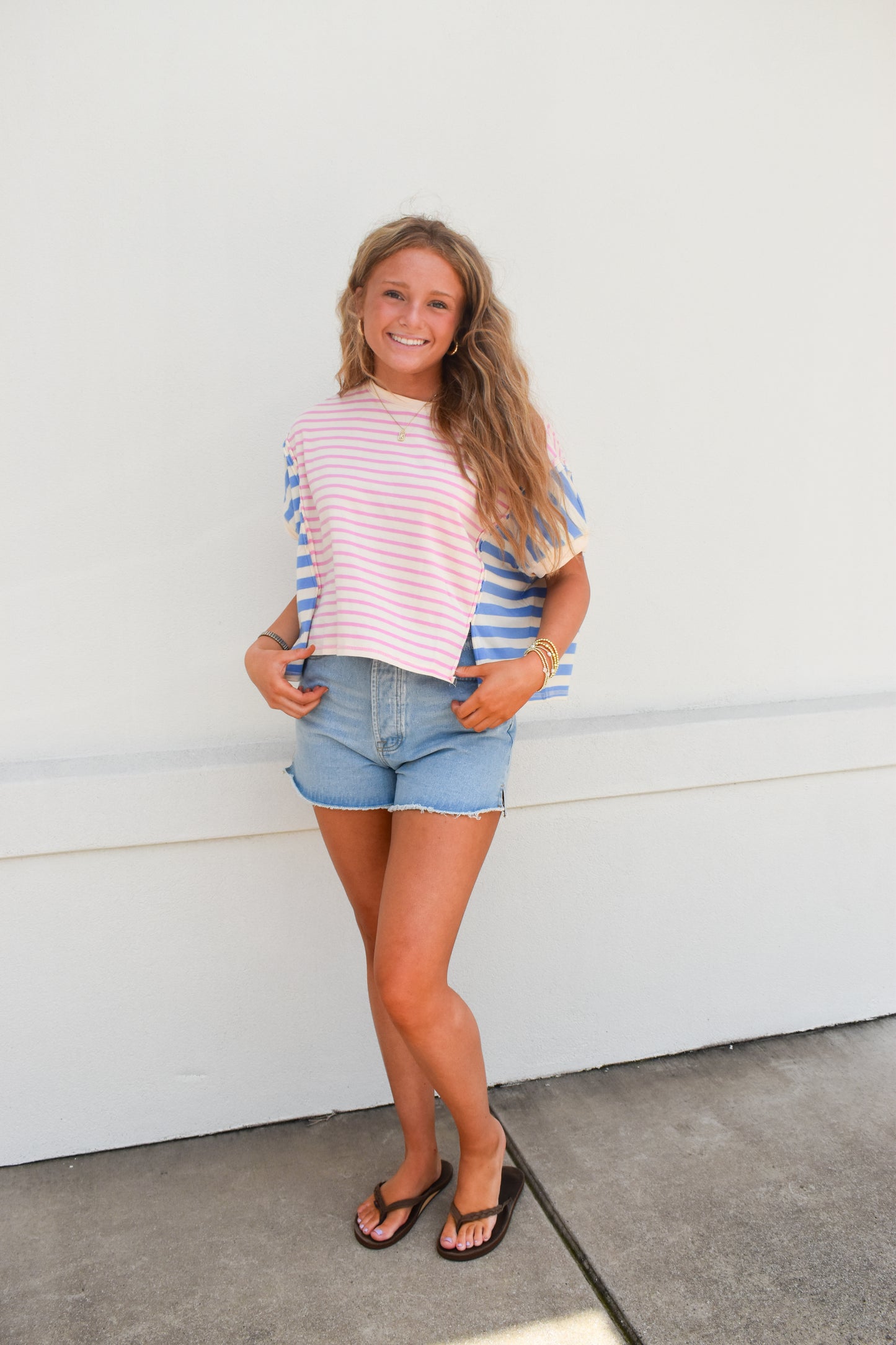 Ella Two Toned Stripe Top