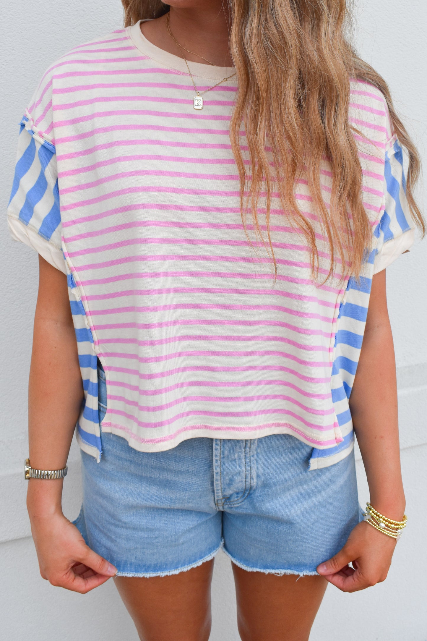 Ella Two Toned Stripe Top