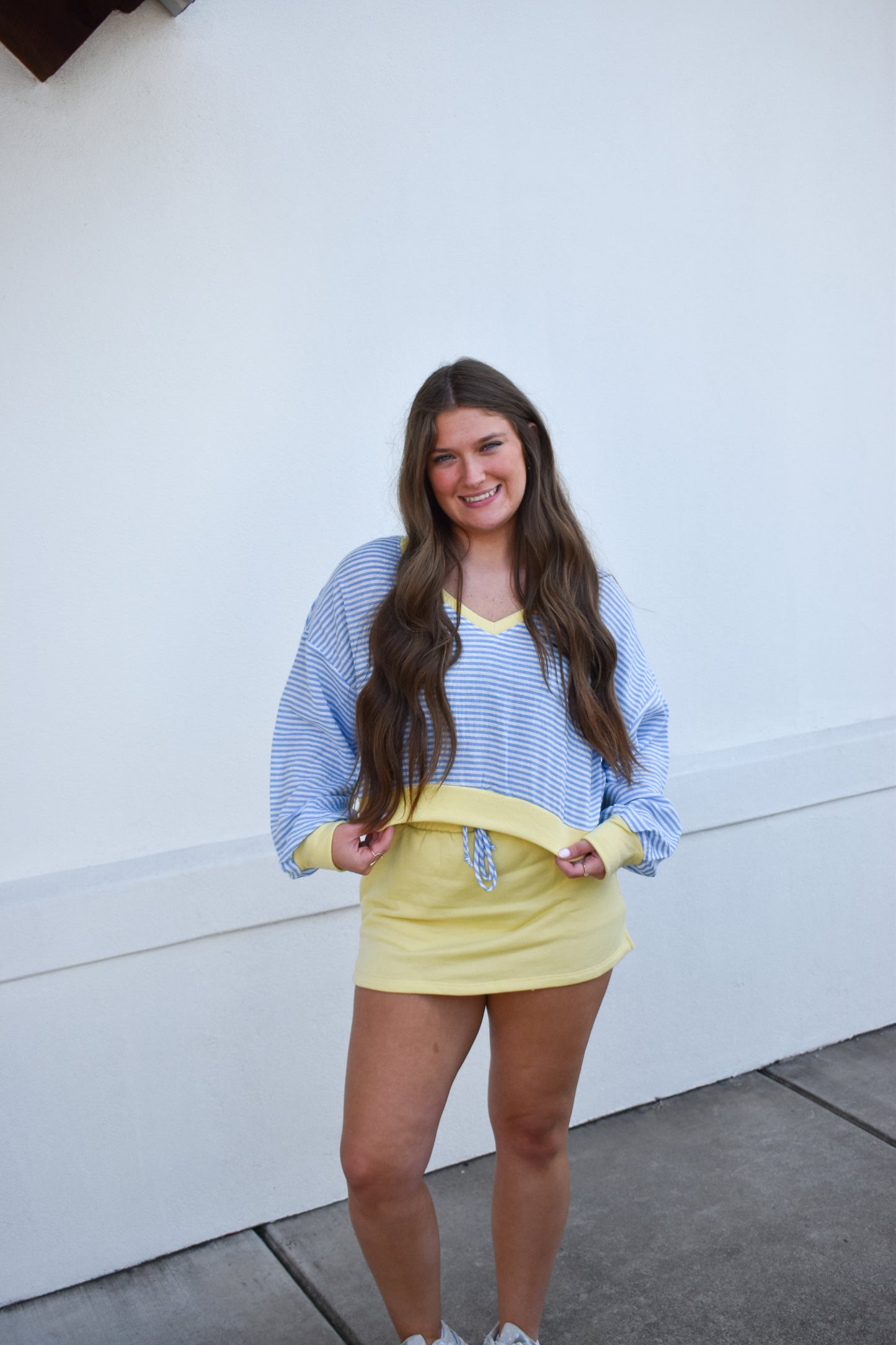Ava Striped Contrast Top