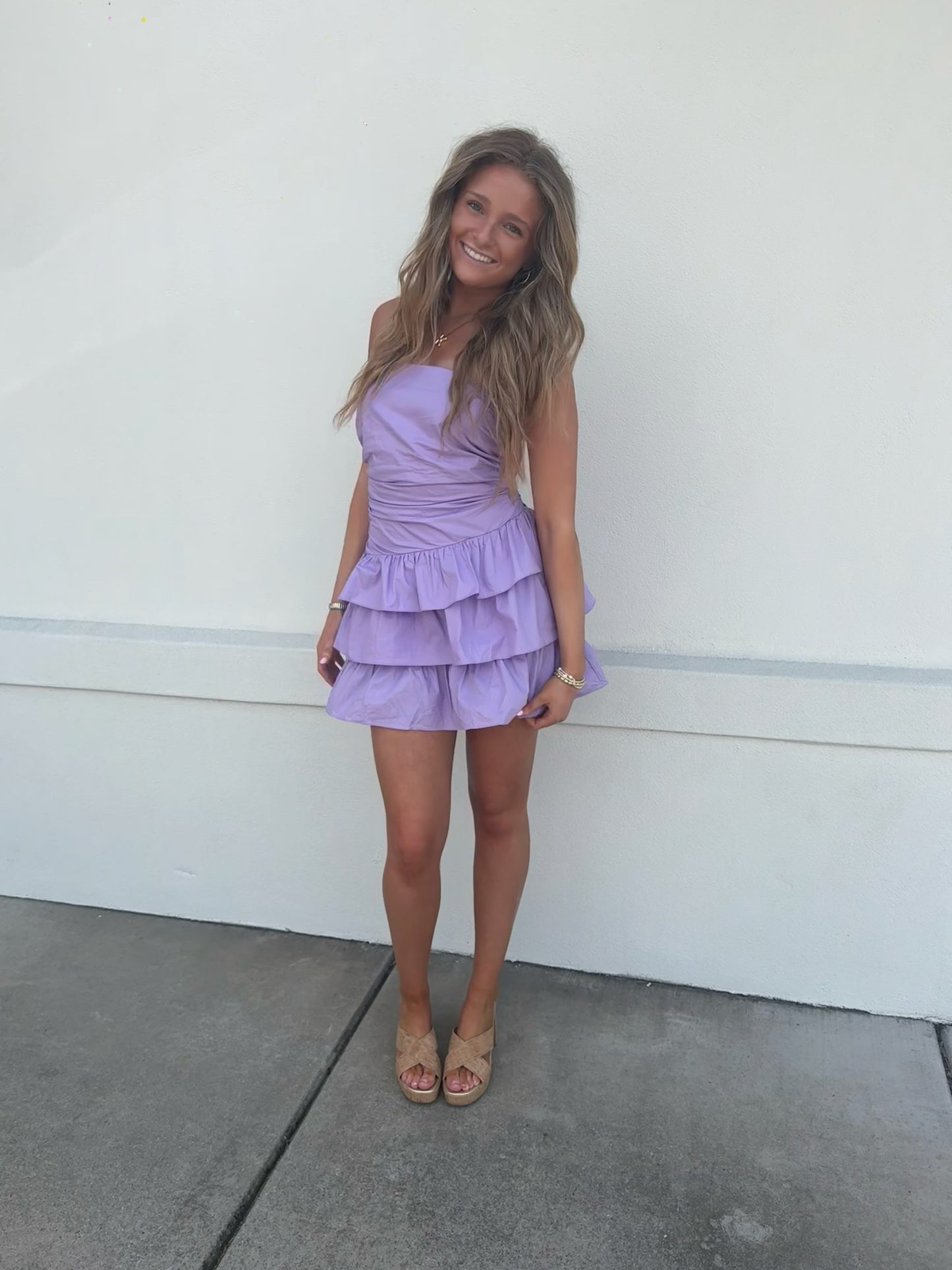 Strapless Ruffle Mini Dress