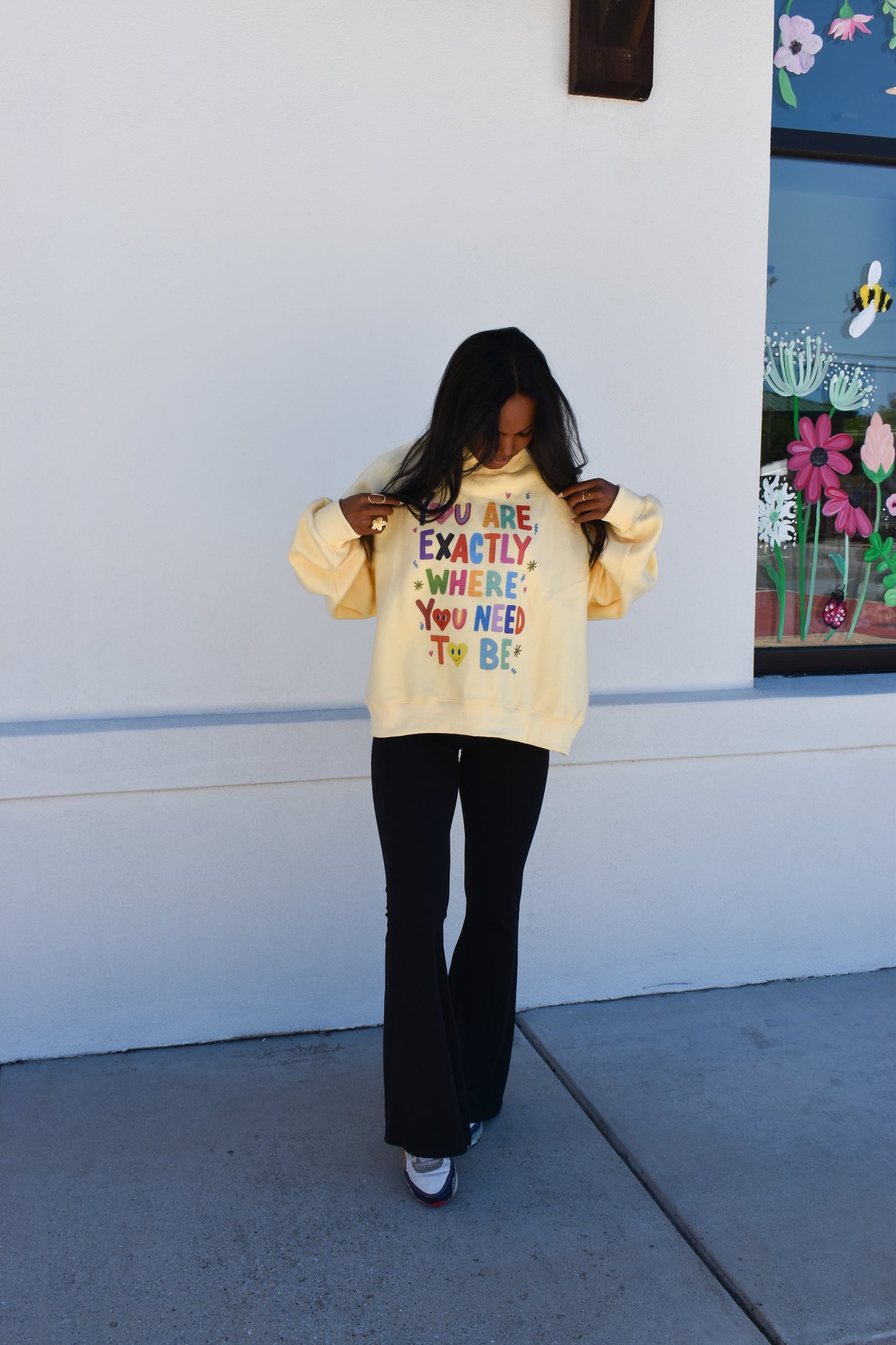 "Life is Good' Reversible Crop Mockneck