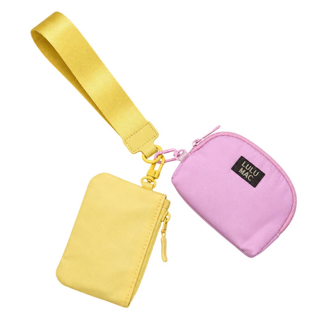 Lulu Mac Double Pouch Wristlets: Butter/Light Pink Lulu Mac Double Pouch Wristlets