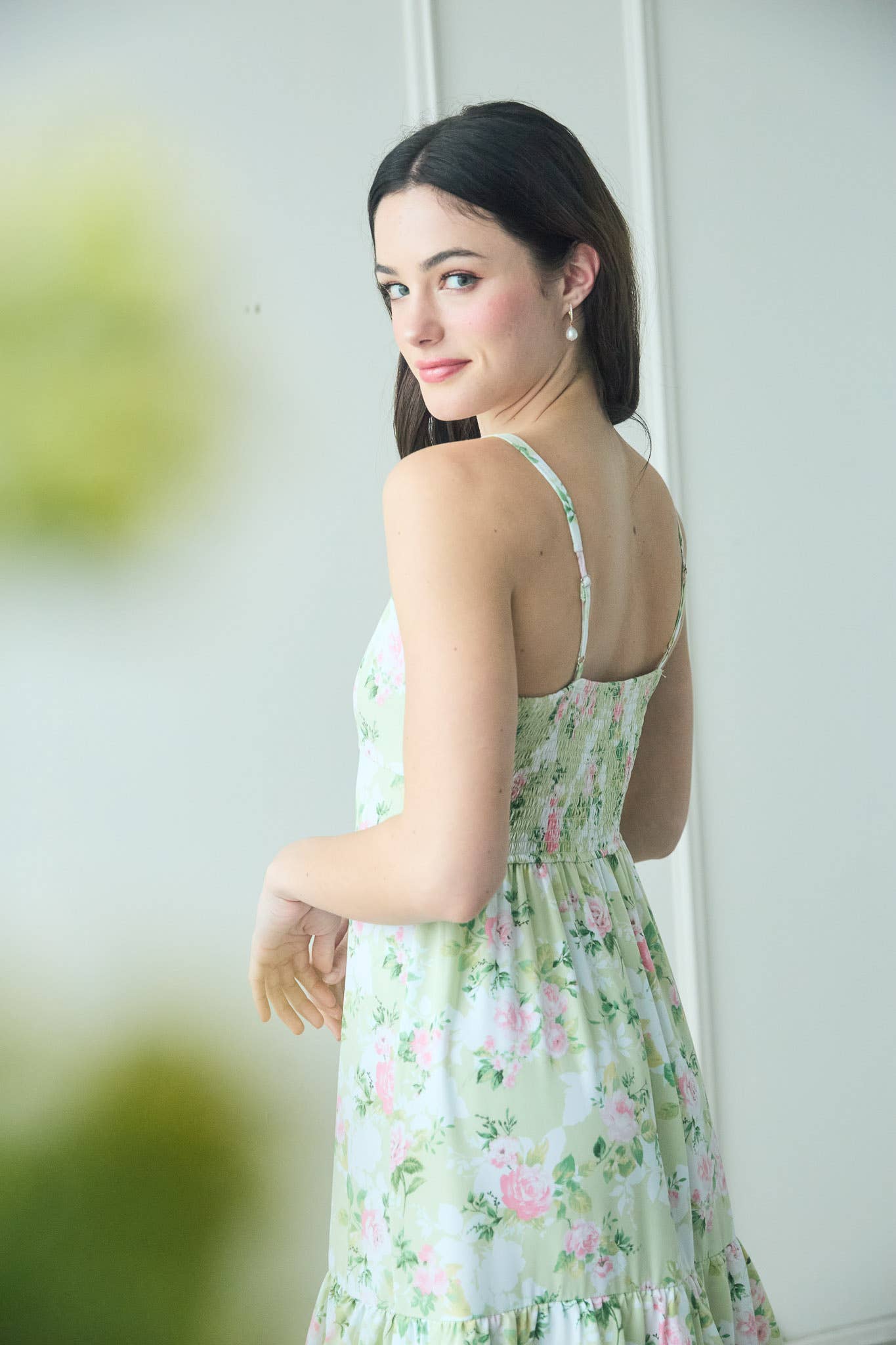 Lily Pad Ruffle Midi Dress