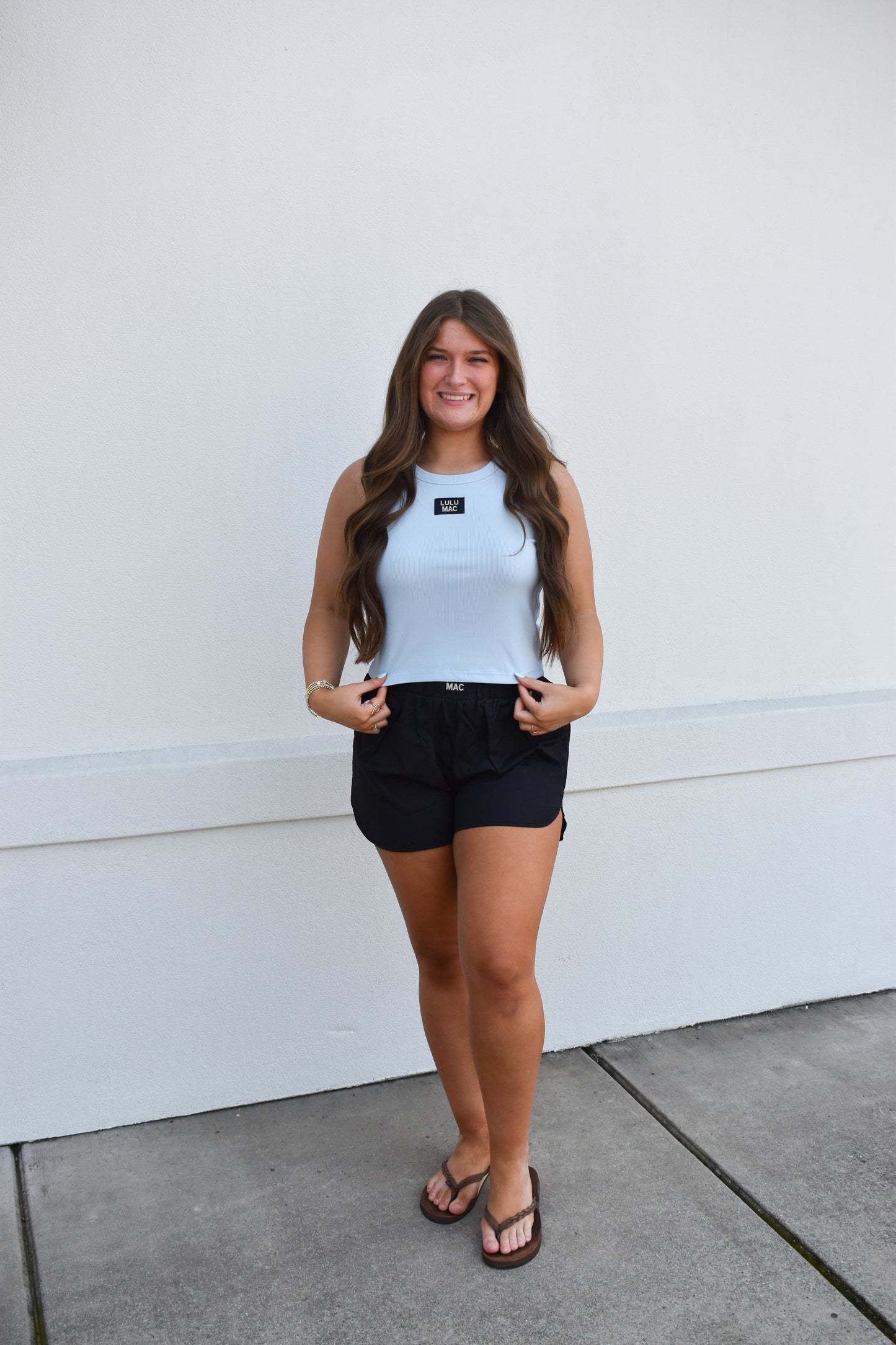 LULU MAC Solid Tank Top: Light Blue