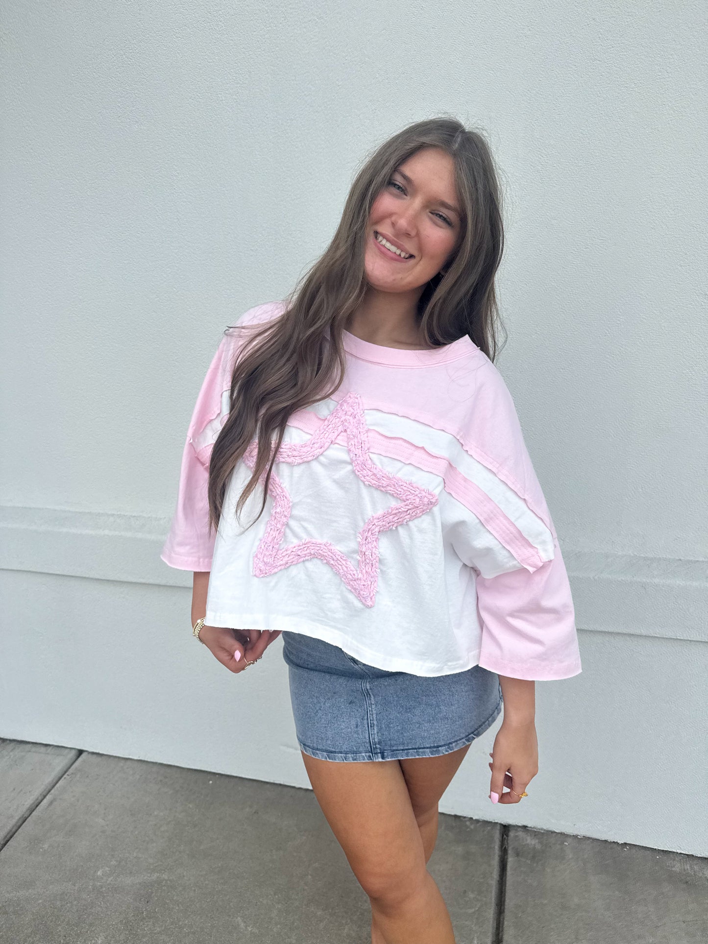 Braided Star Patch Crop Top