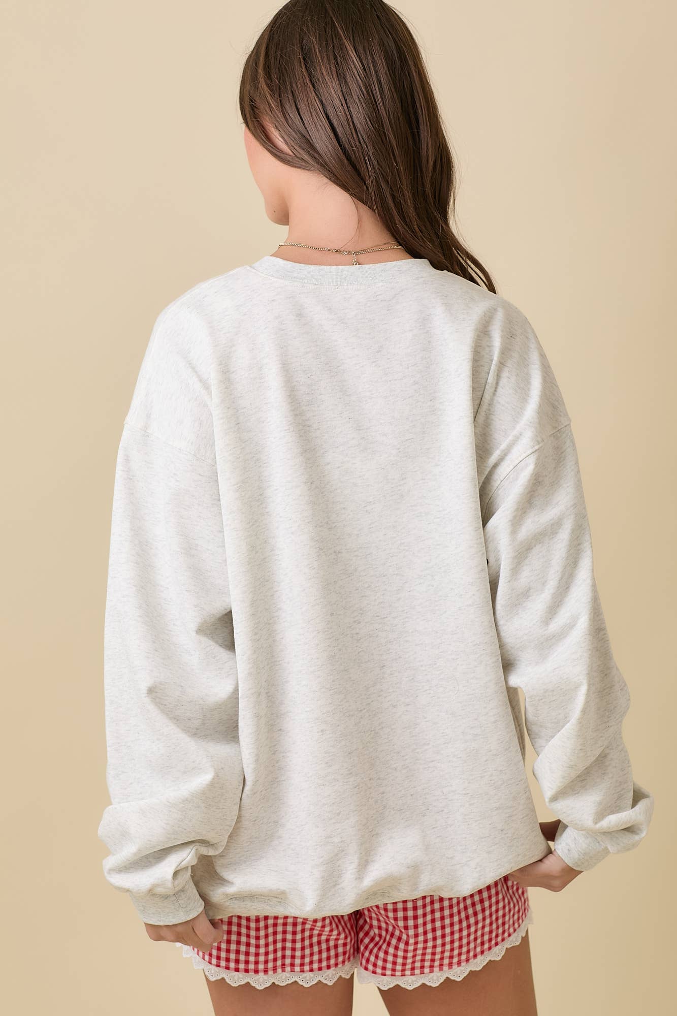 *Restock* USA Patchwork Crewneck: Grey