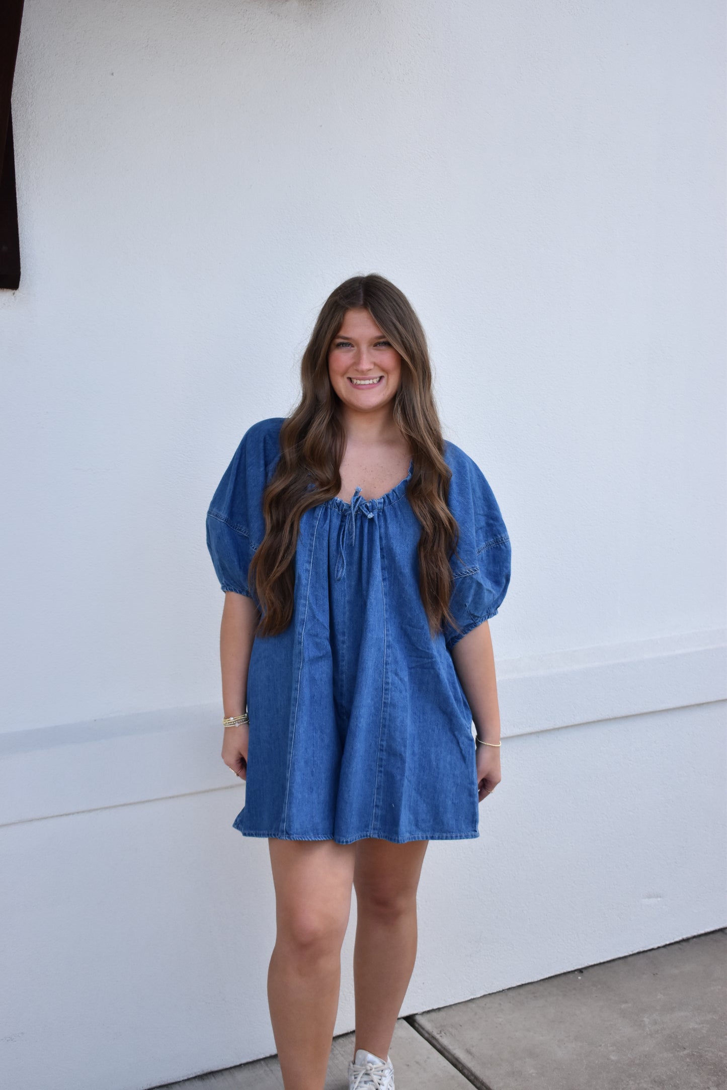 Olivia Denim Tie Romper