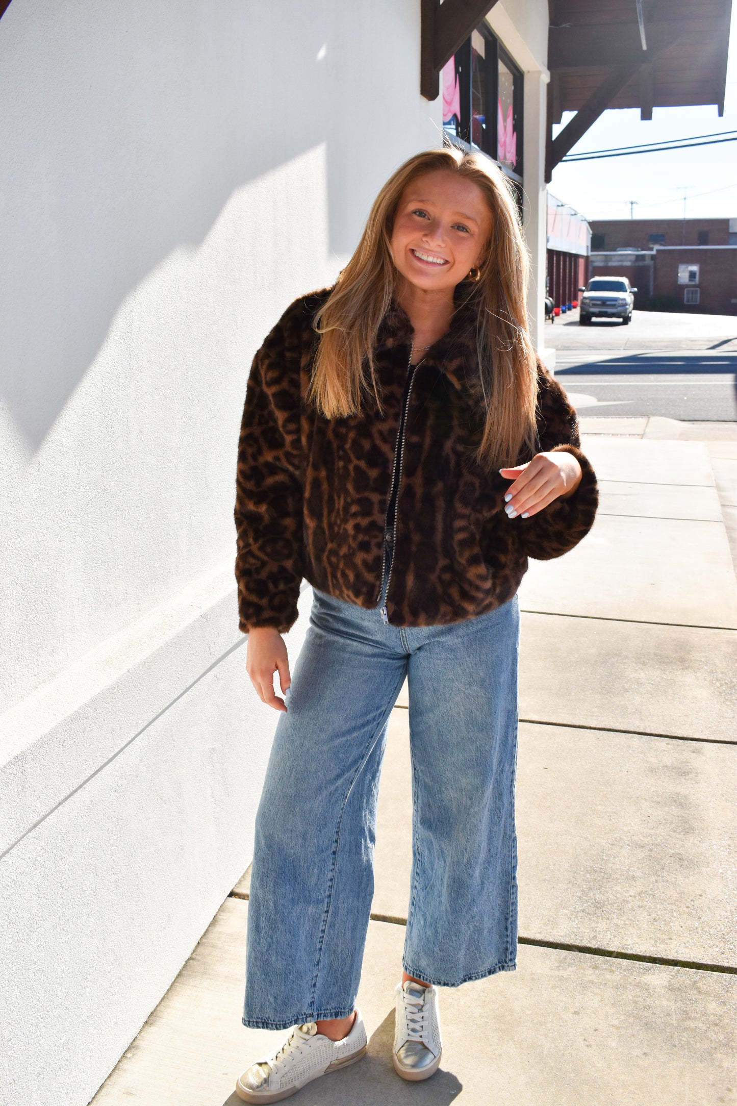 Collared Faux Fur Jacket