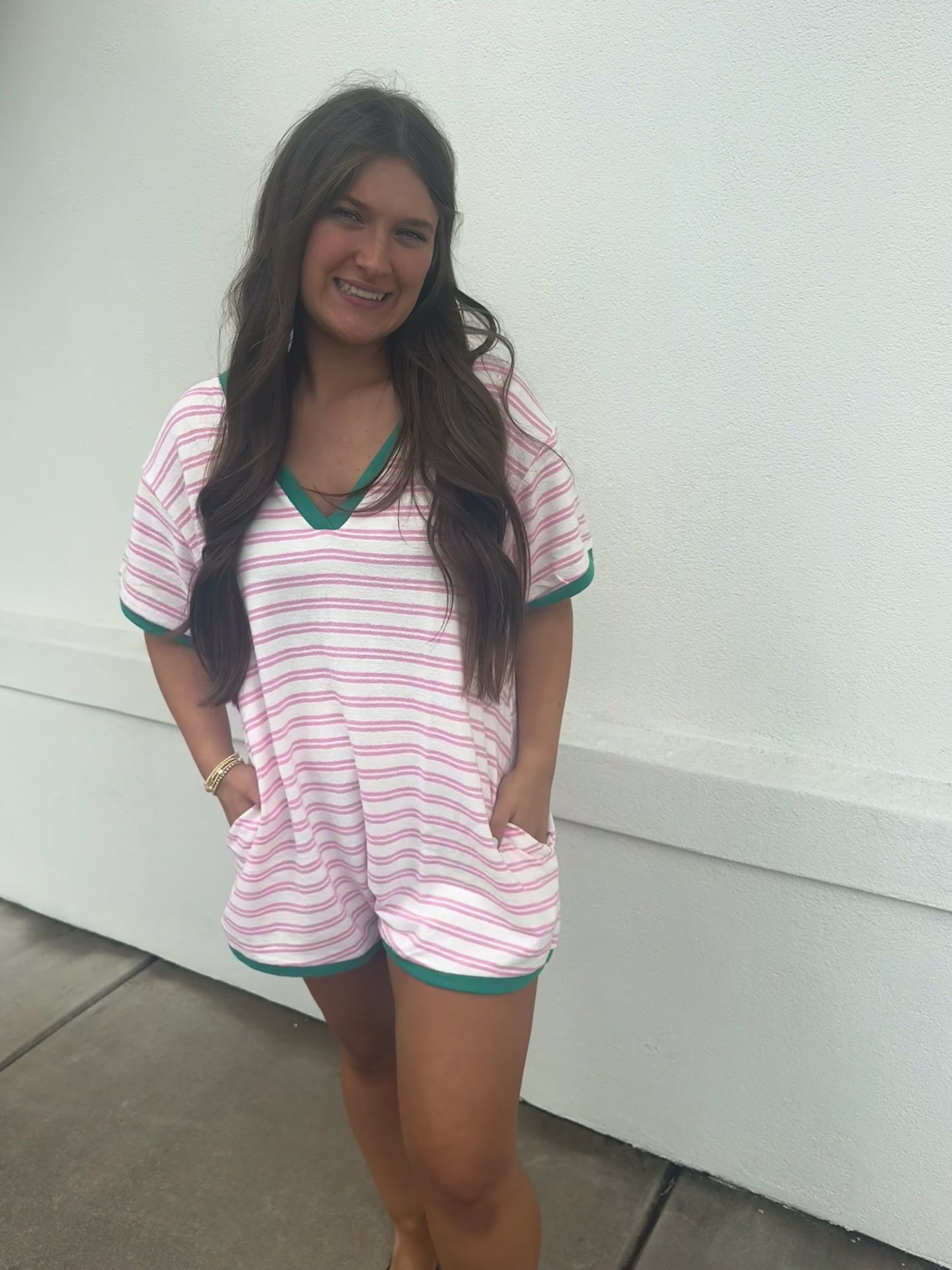 Striped Knit Romper