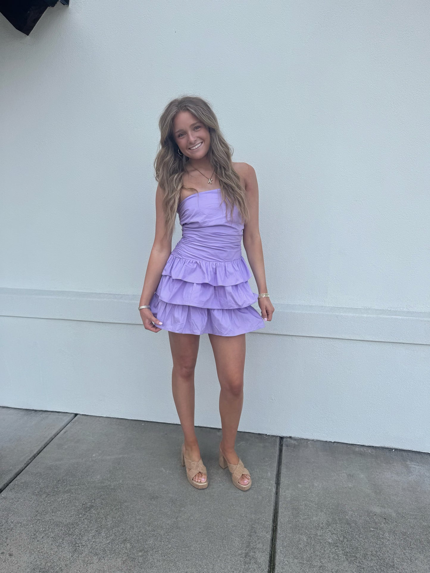 Strapless Ruffle Mini Dress