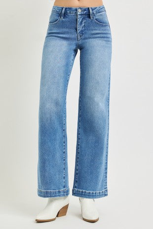 Risen Tummy Control Mid Rise Wide Leg: Medium