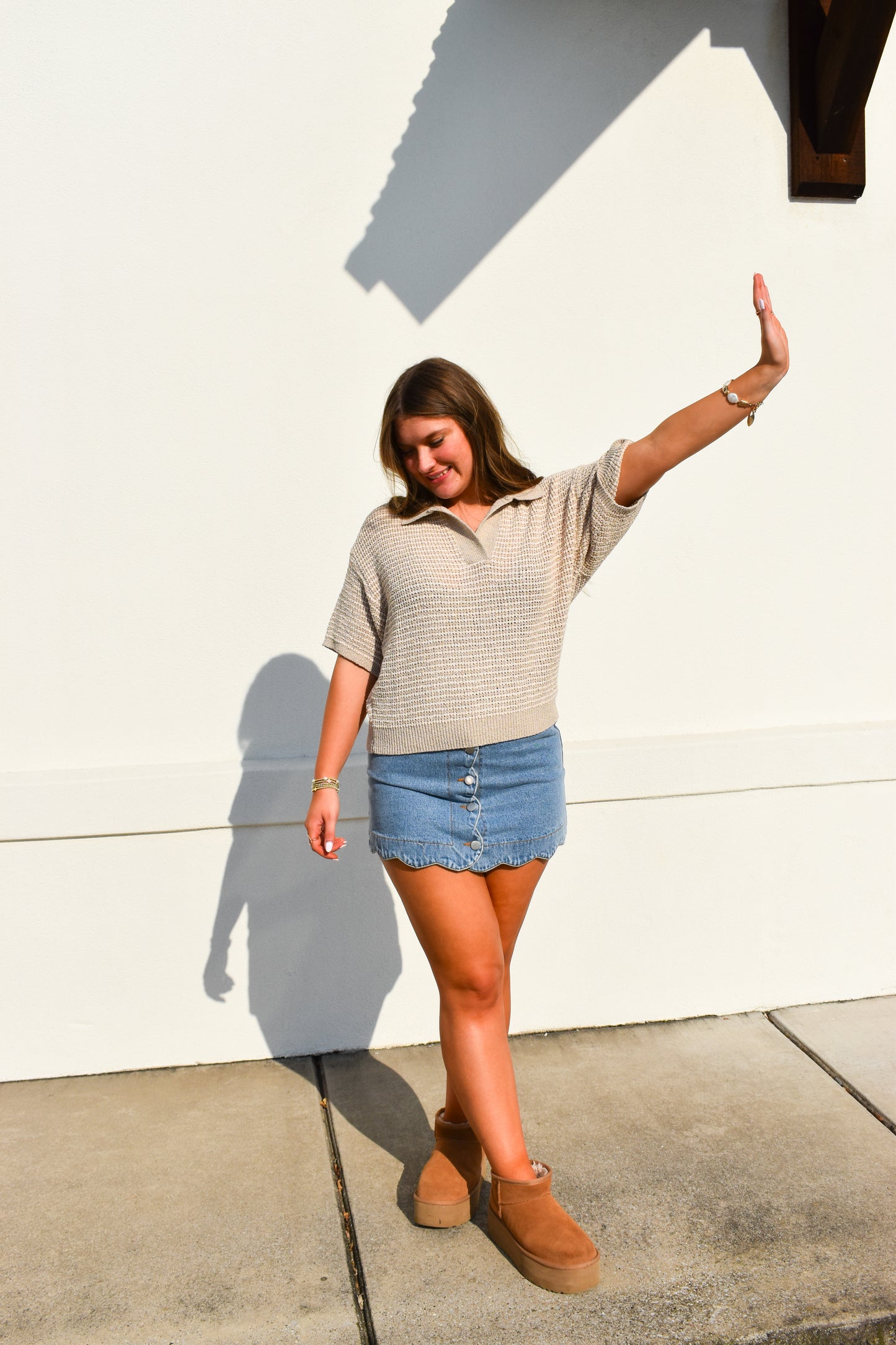 Rowan Collared Knitted Top