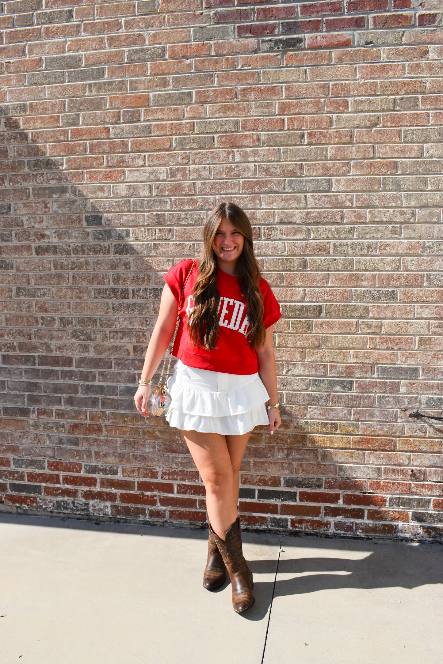 Game Day Cropped Terry Top
