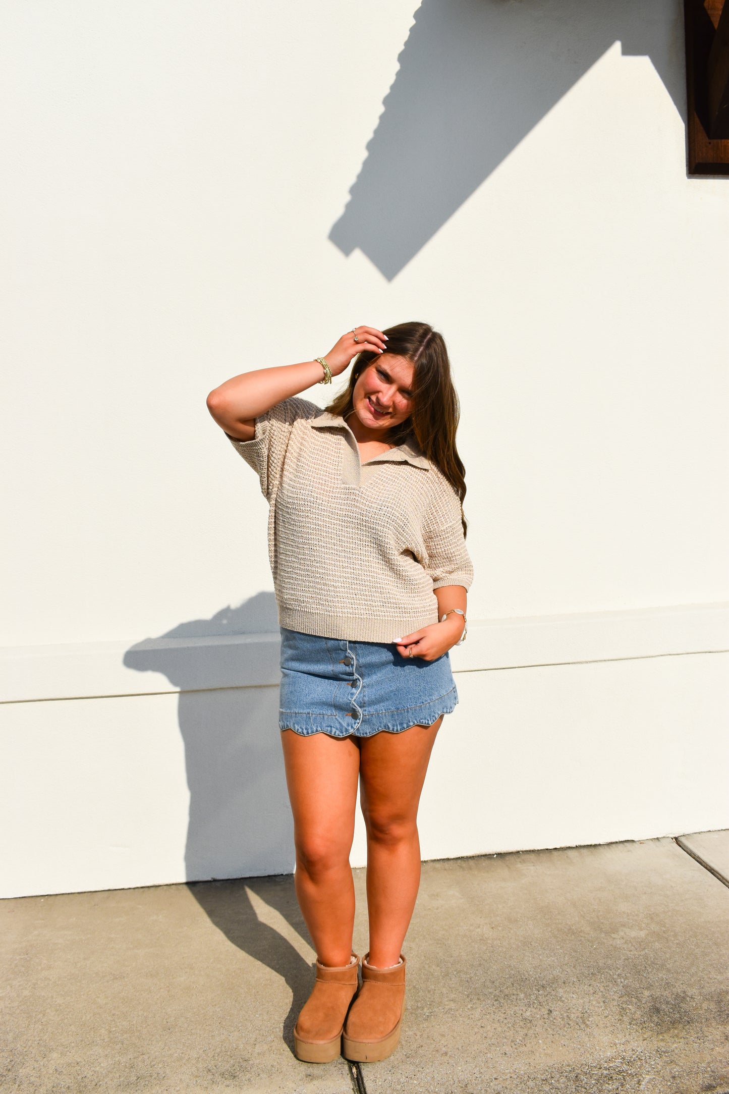 Rowan Collared Knitted Top