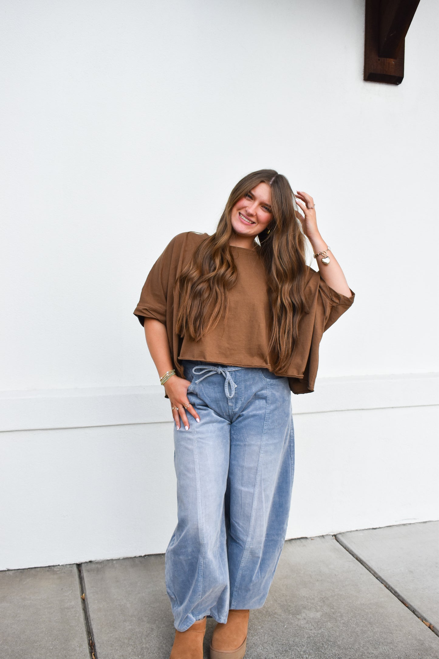 Iris Brown Oversized Top