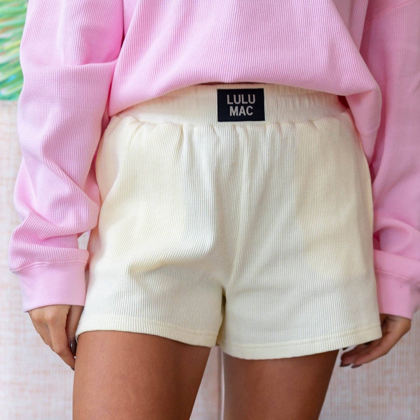 Lulu Mac Waffle Shorts: Yellow