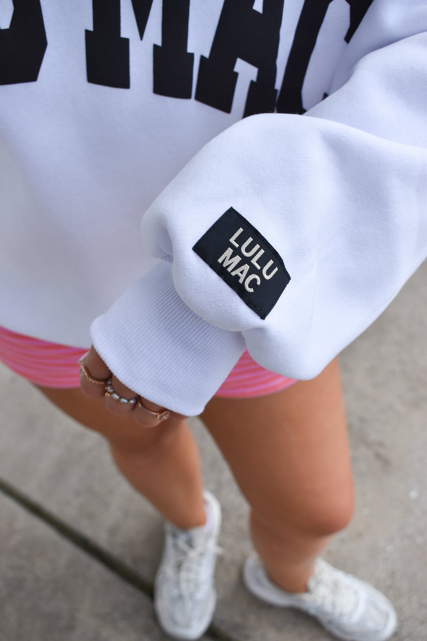 Lulu Mac Sweatshirt: White/Black