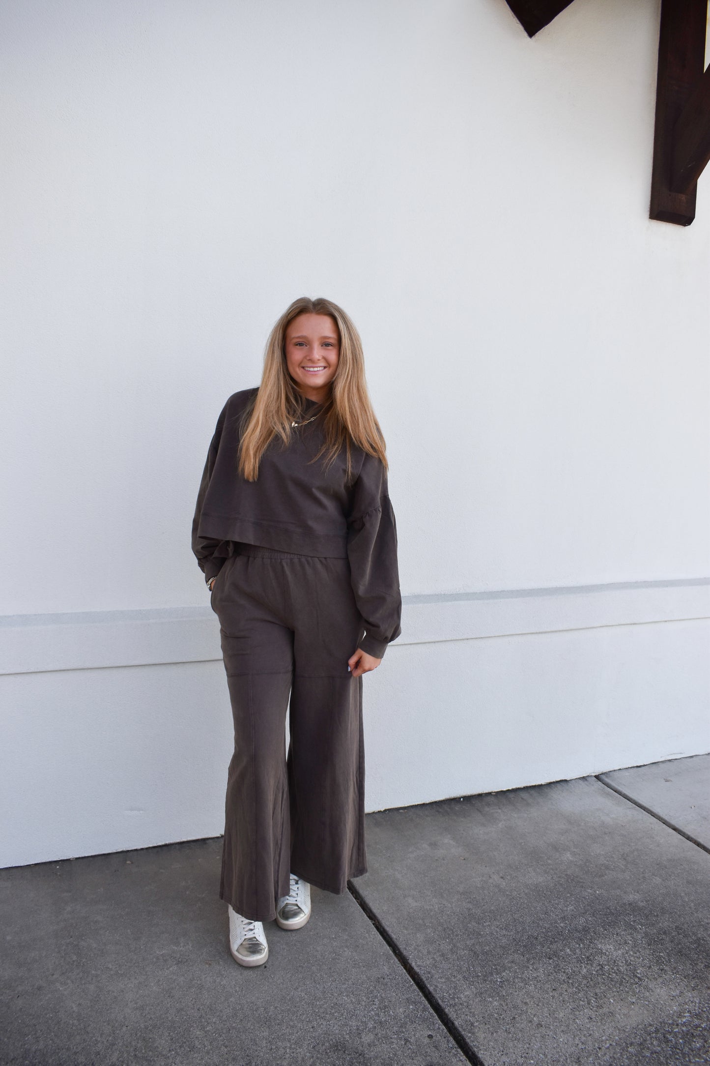 Washed French Terry Ruffle Sweatpants