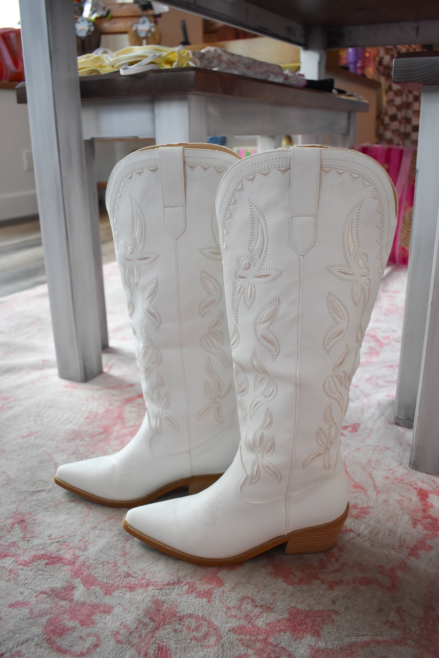The Cowgirl Staple White Boots
