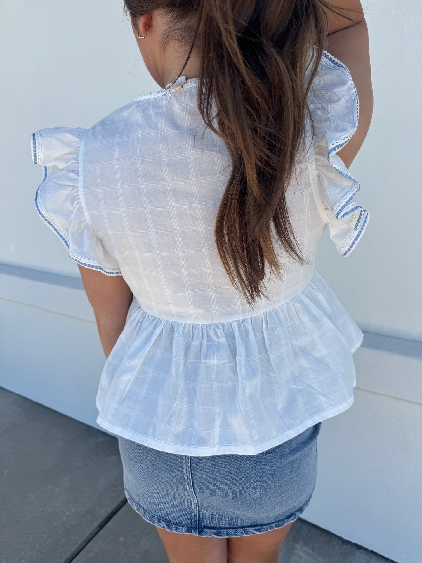 Ann Lace Trim Top