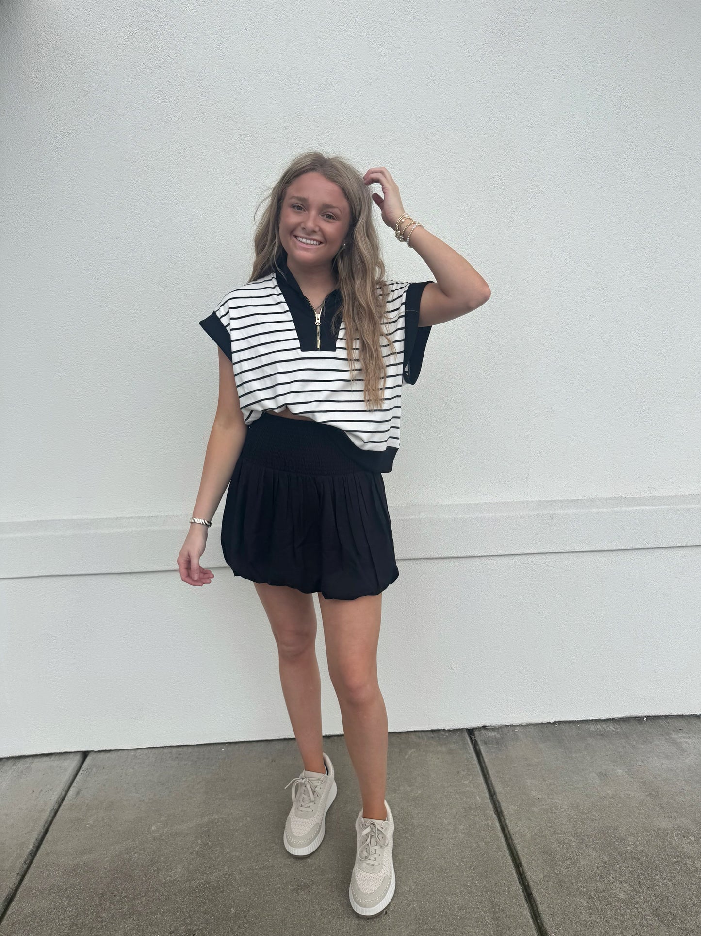 Stripe Zip Up Sweatshirt