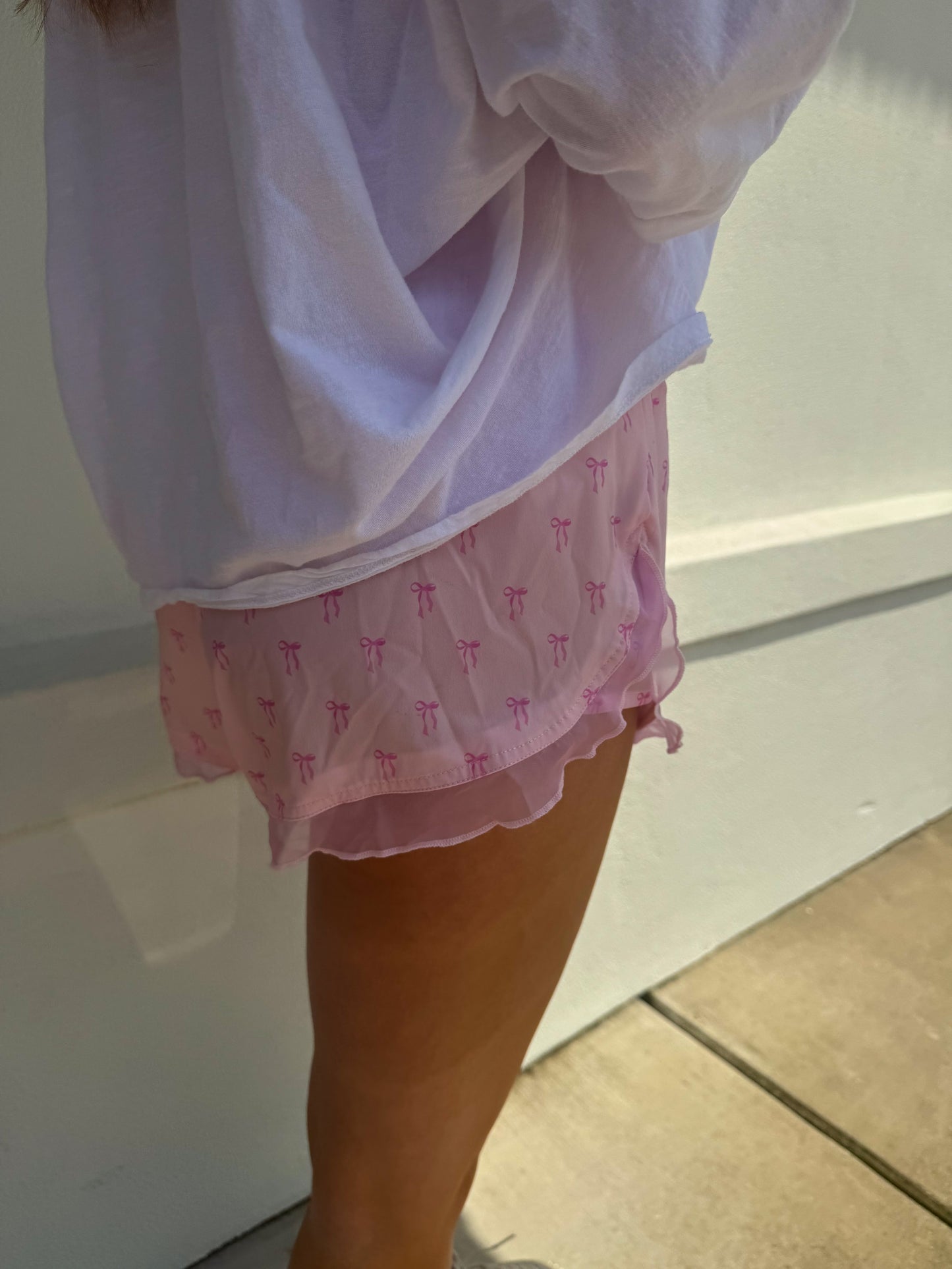 Athletic Pink Bow Shorts