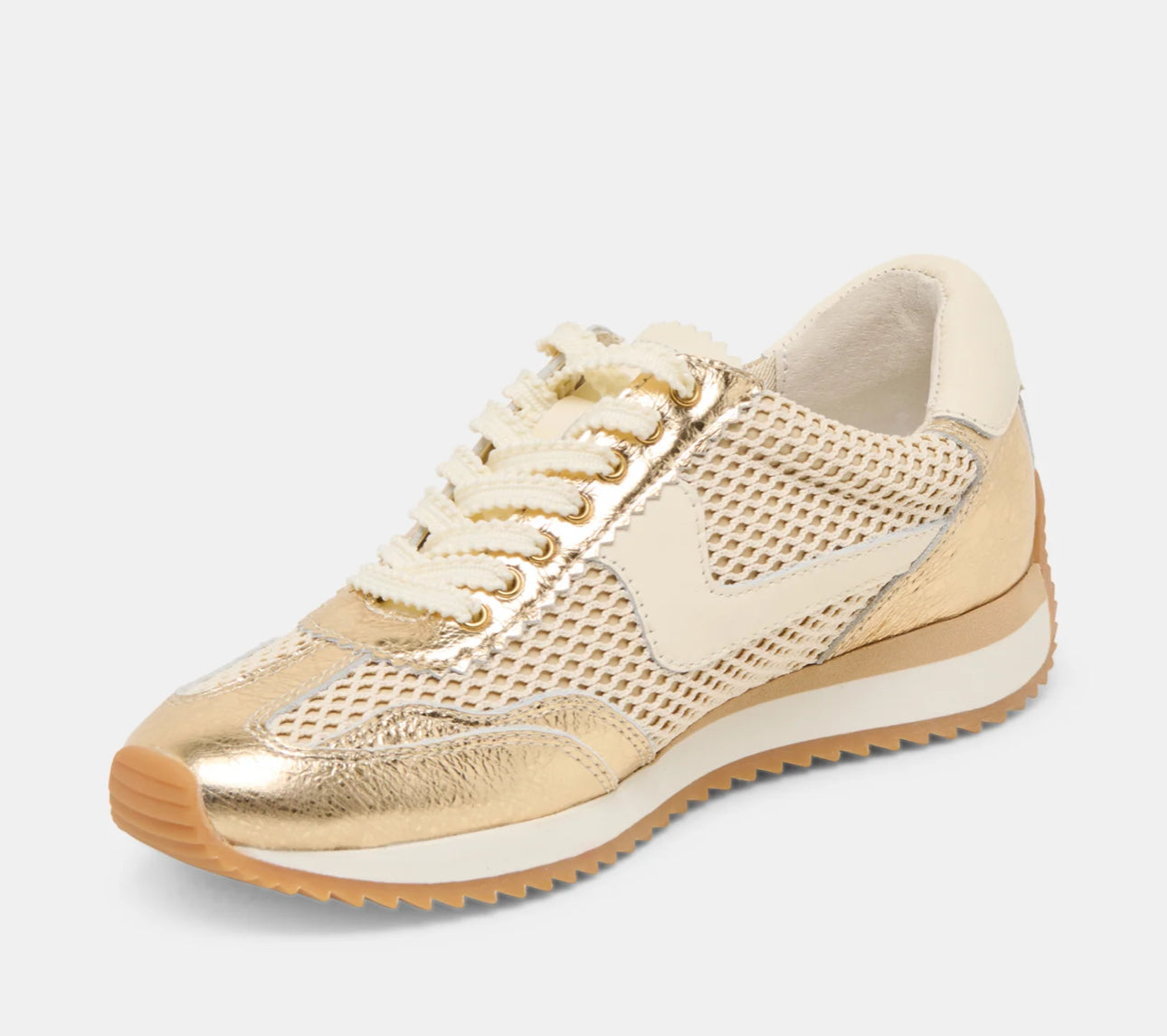 Dolce Vita Gold Woven Mesh Sneakers