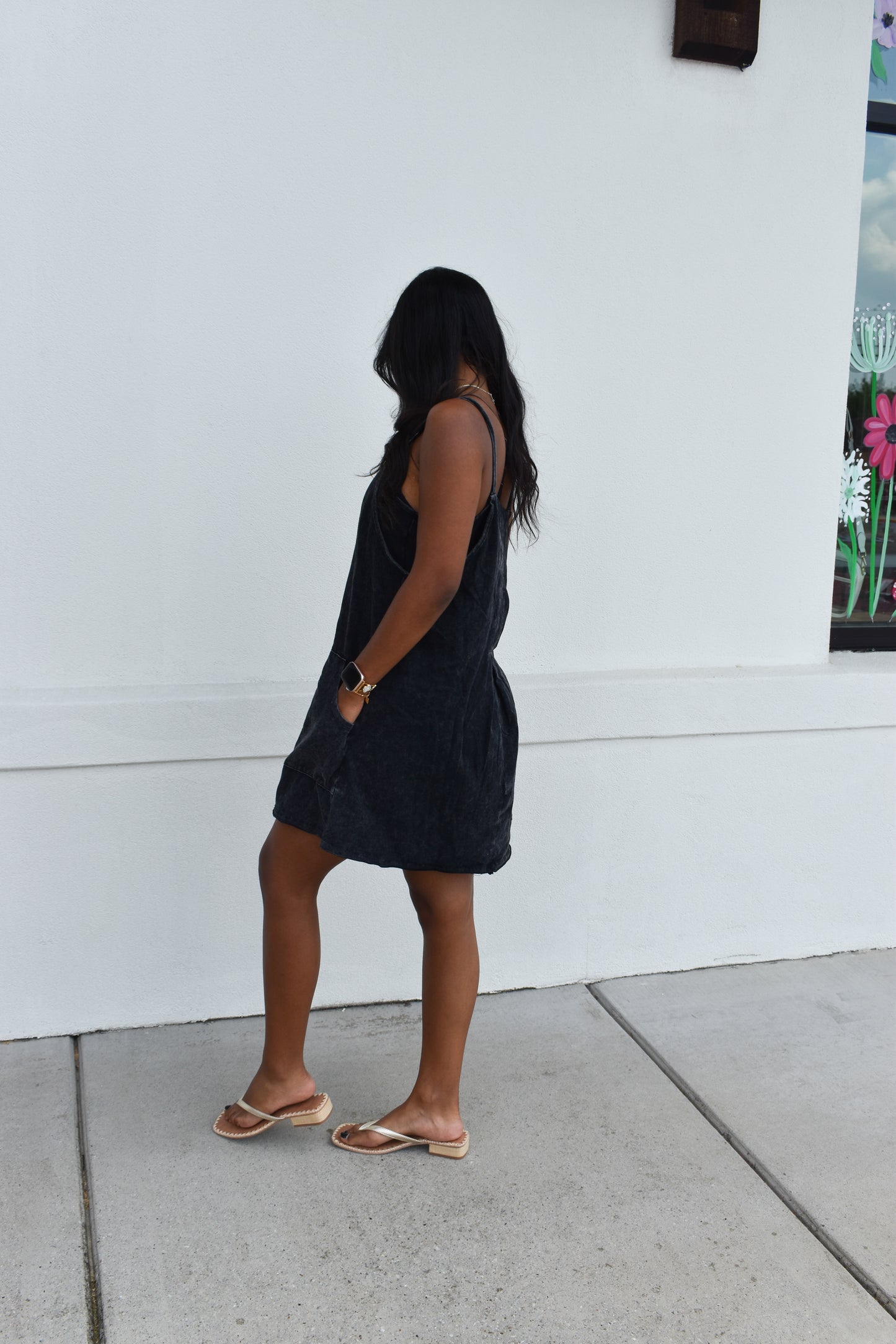 Mineral Washed Knit Mini Dress