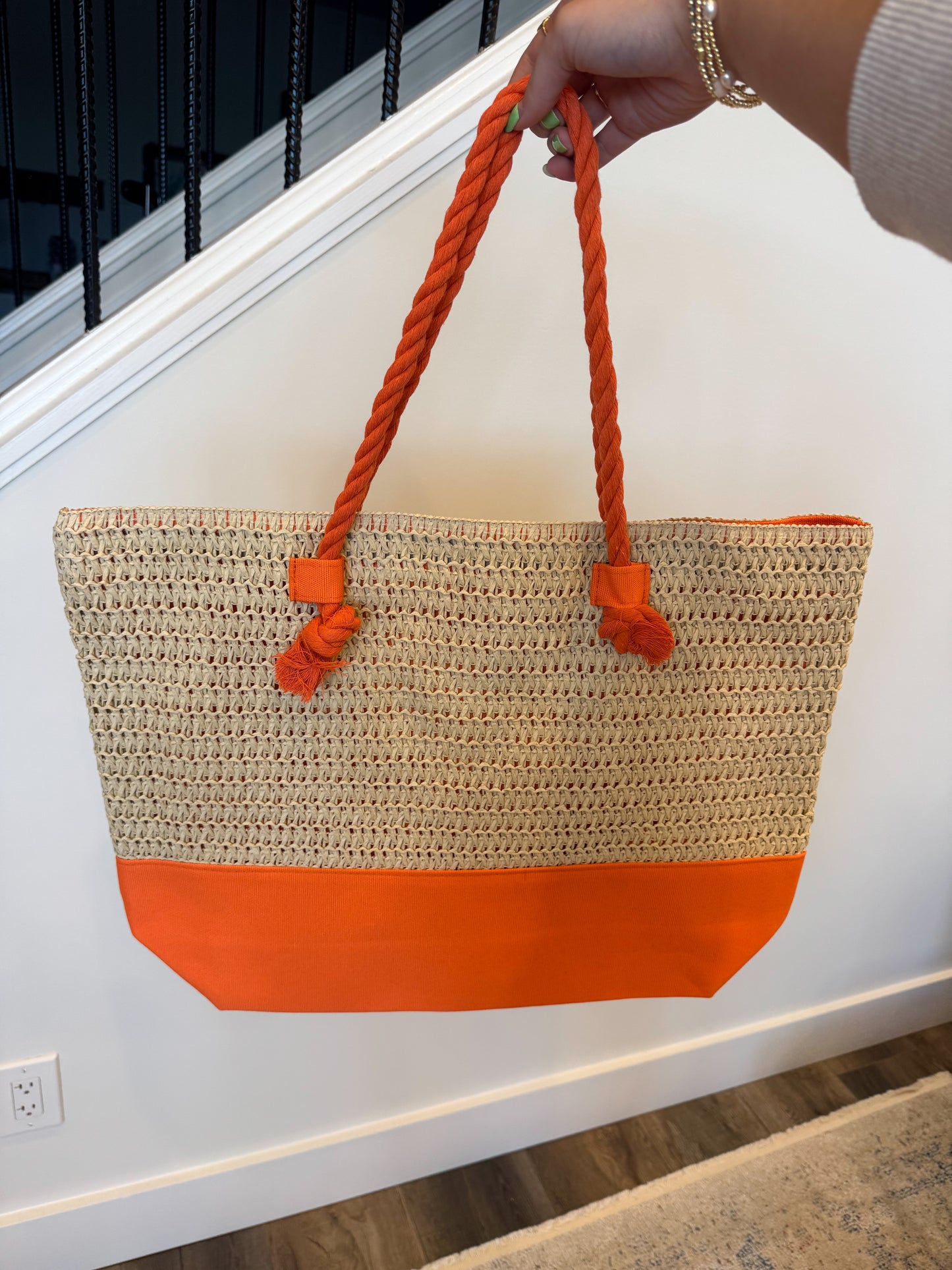 Straw Beach Tote Bag