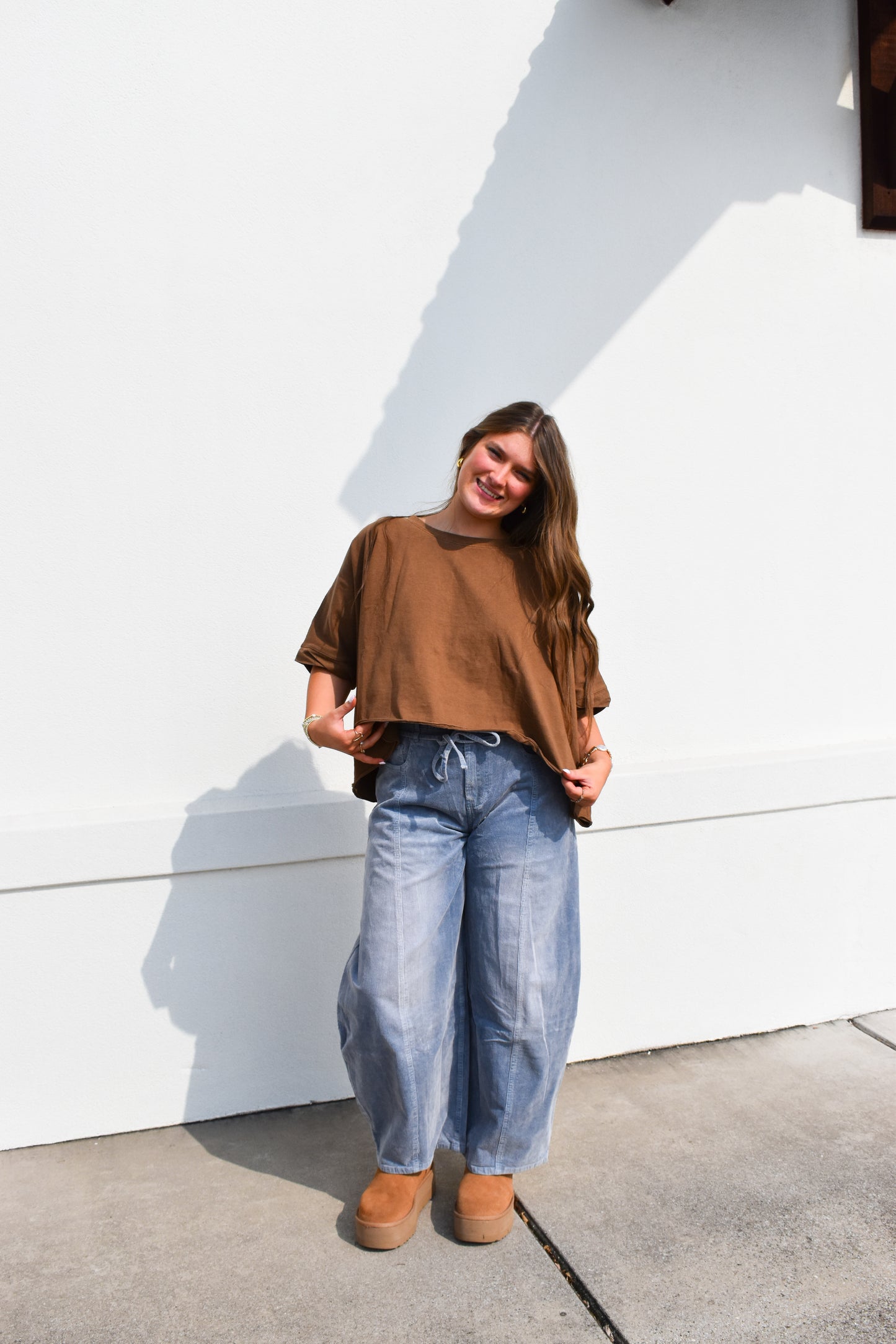 Iris Brown Oversized Top