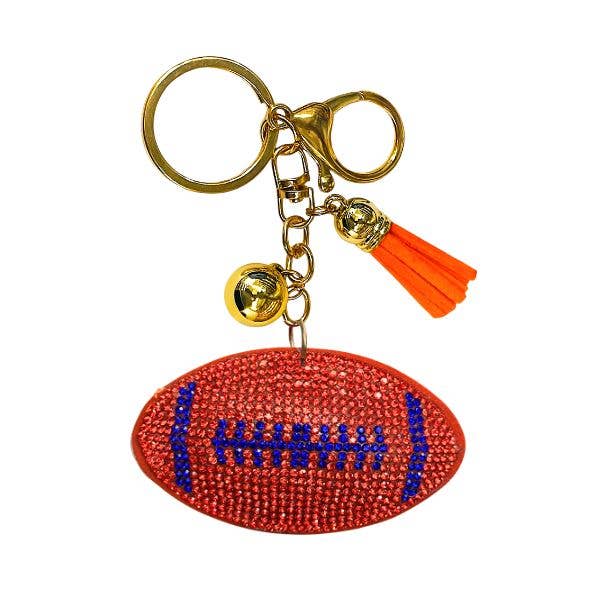 Football Crystal Bling Keychains
