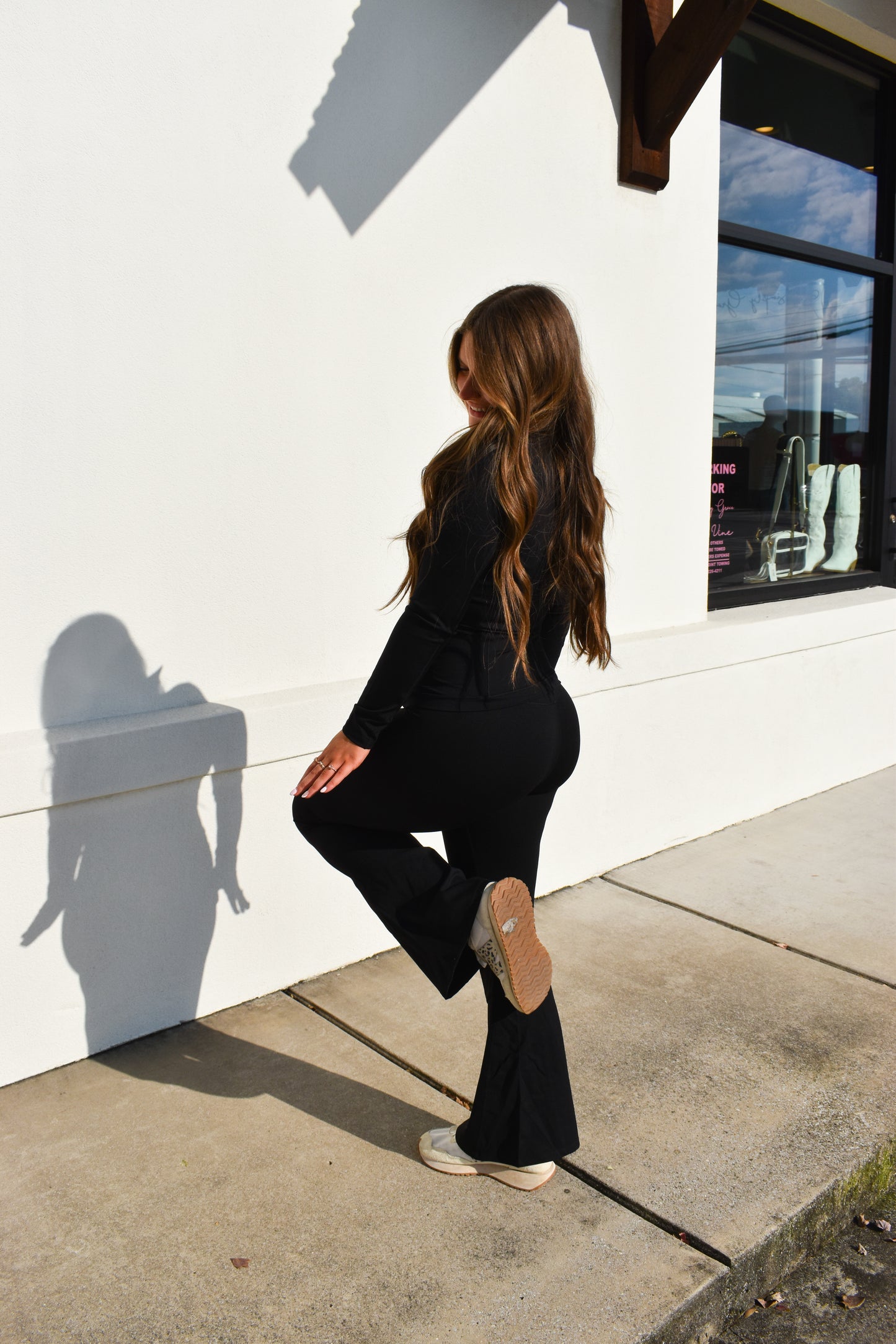 High Waist Crossover Flare Legging