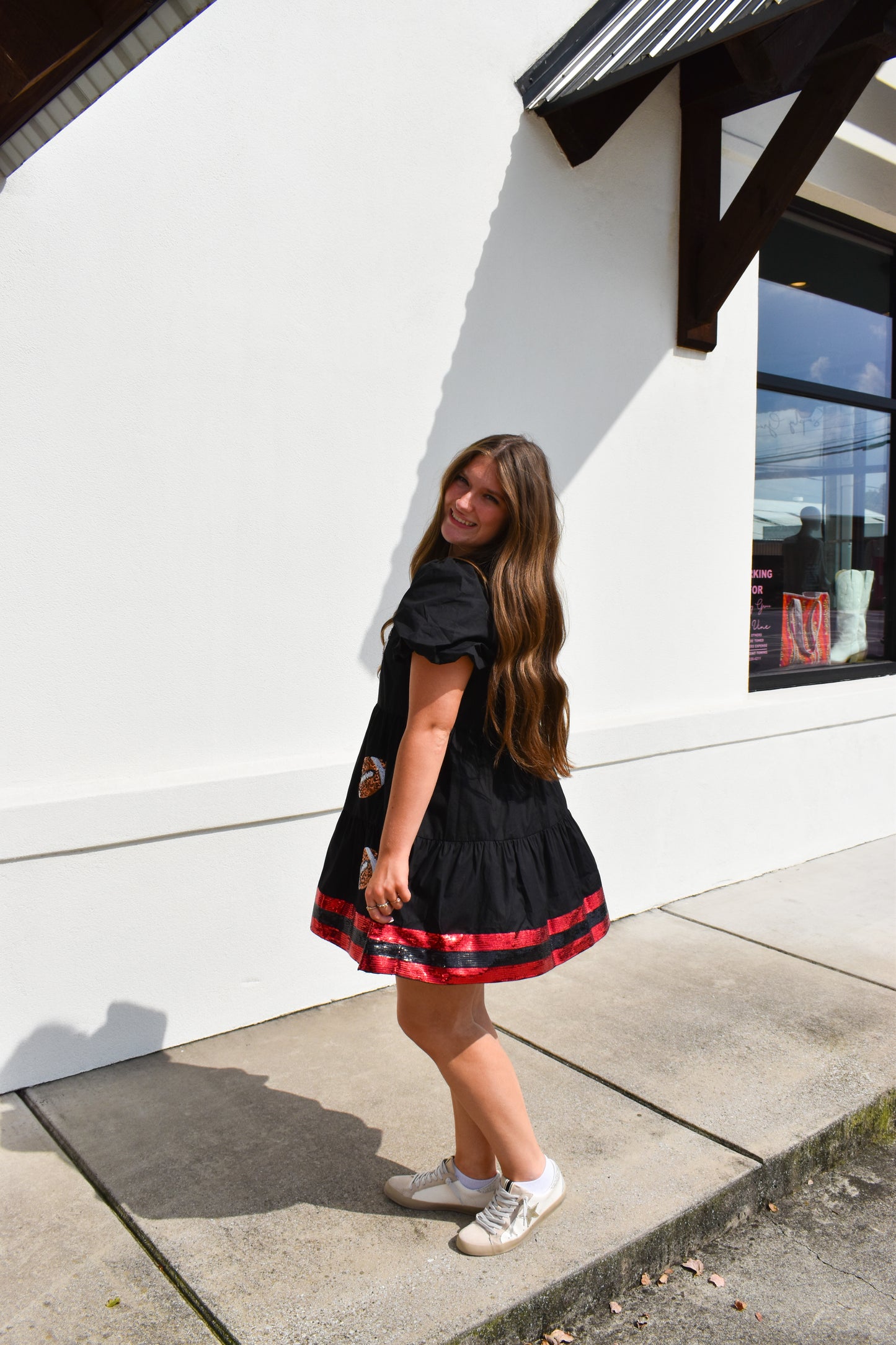 Sequin Football Tiered Dress