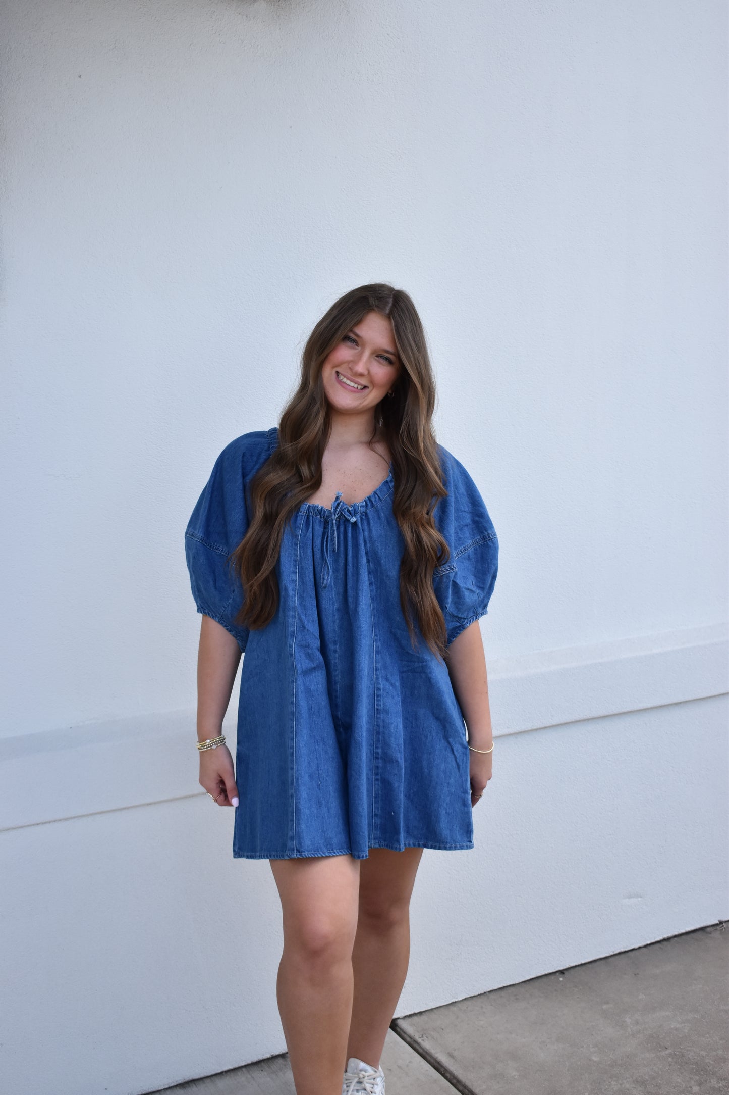 Olivia Denim Tie Romper