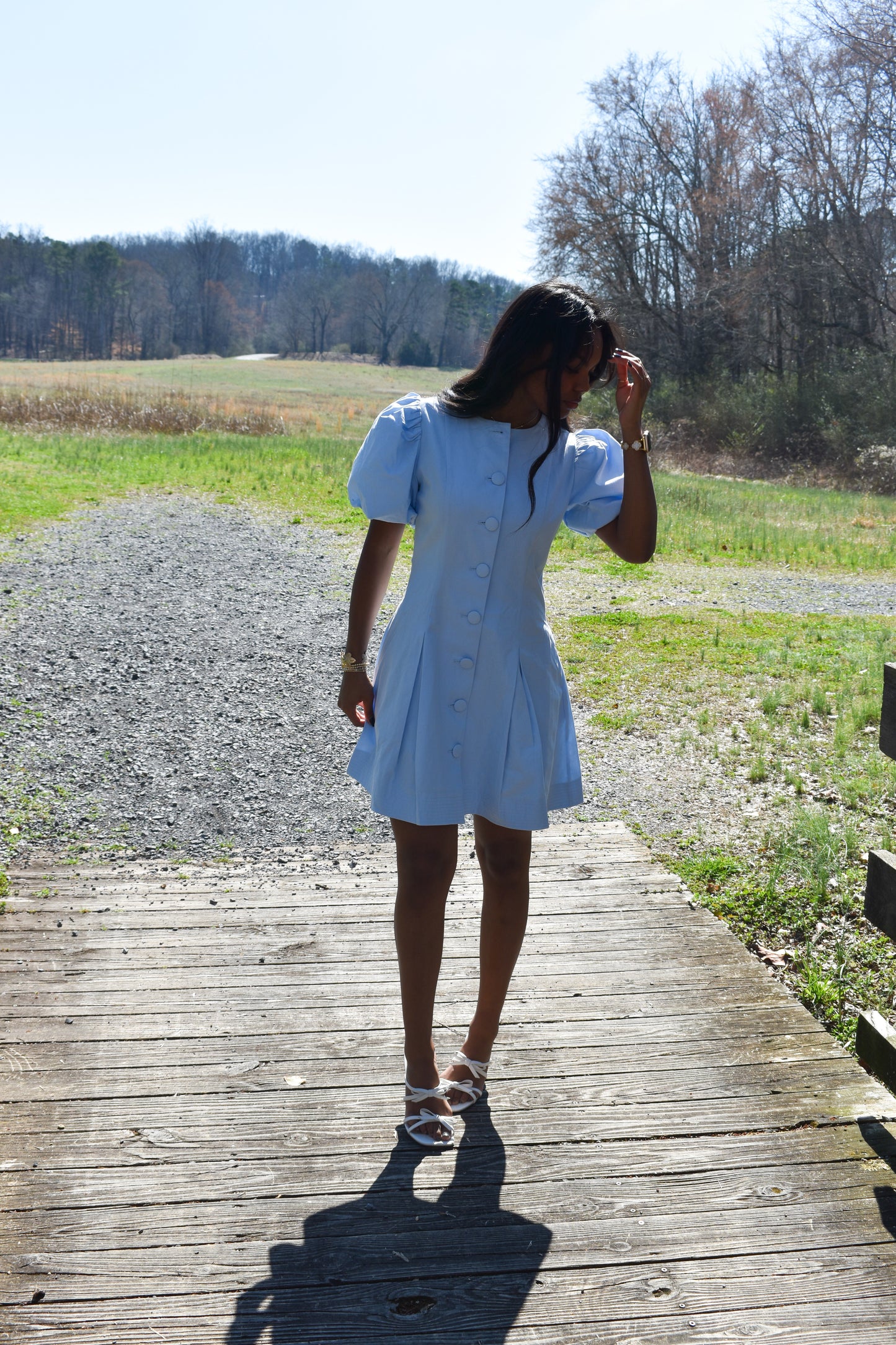 Bubble Button Down Mini Dress