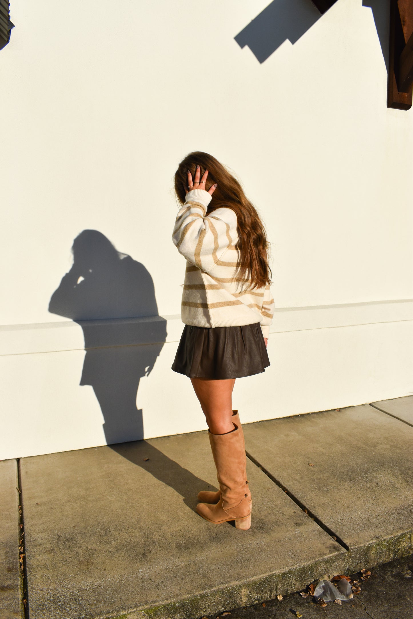 Ginger Leather Skirt