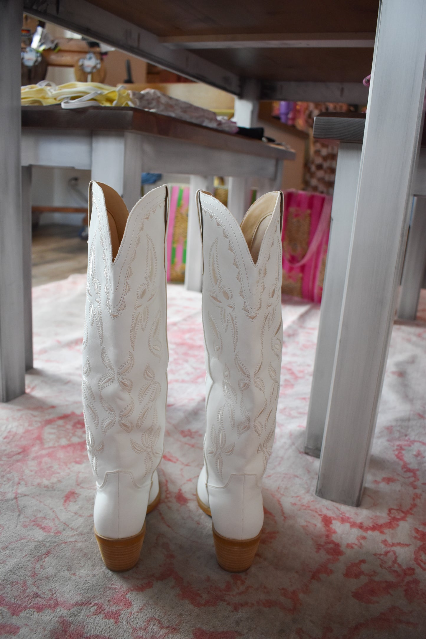 The Cowgirl Staple White Boots