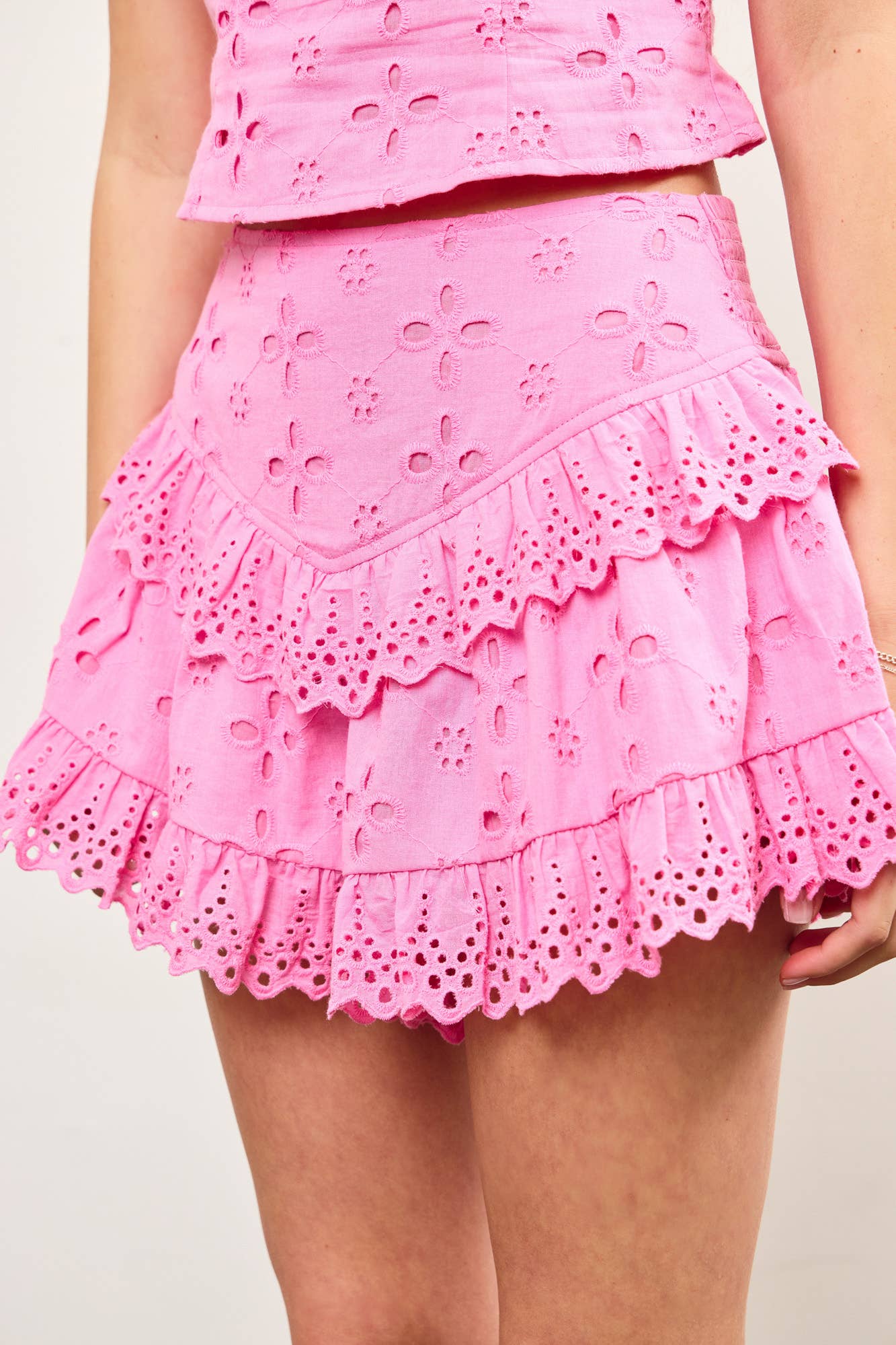 Lizzie Ruffle Eyelet Shorts