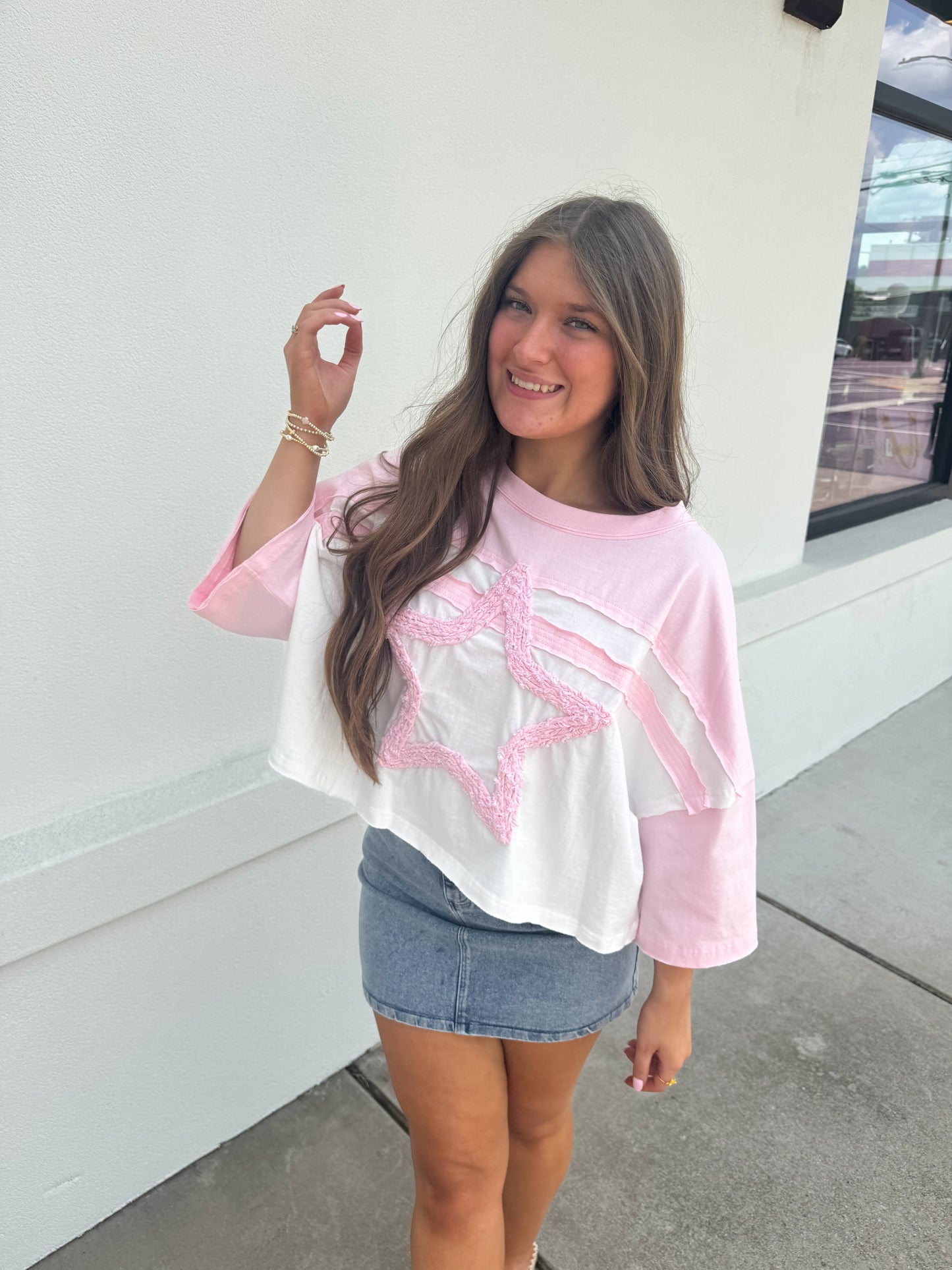 Braided Star Patch Crop Top