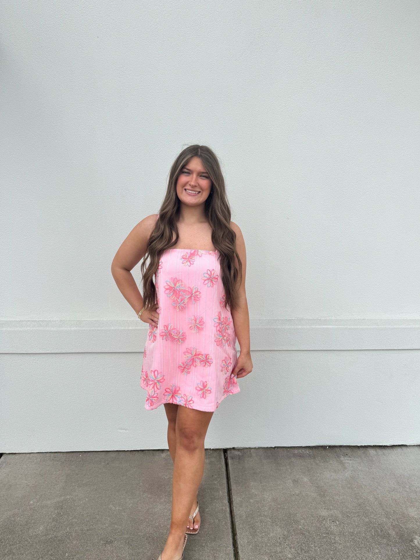Blaire Lace Flower Mini Dress