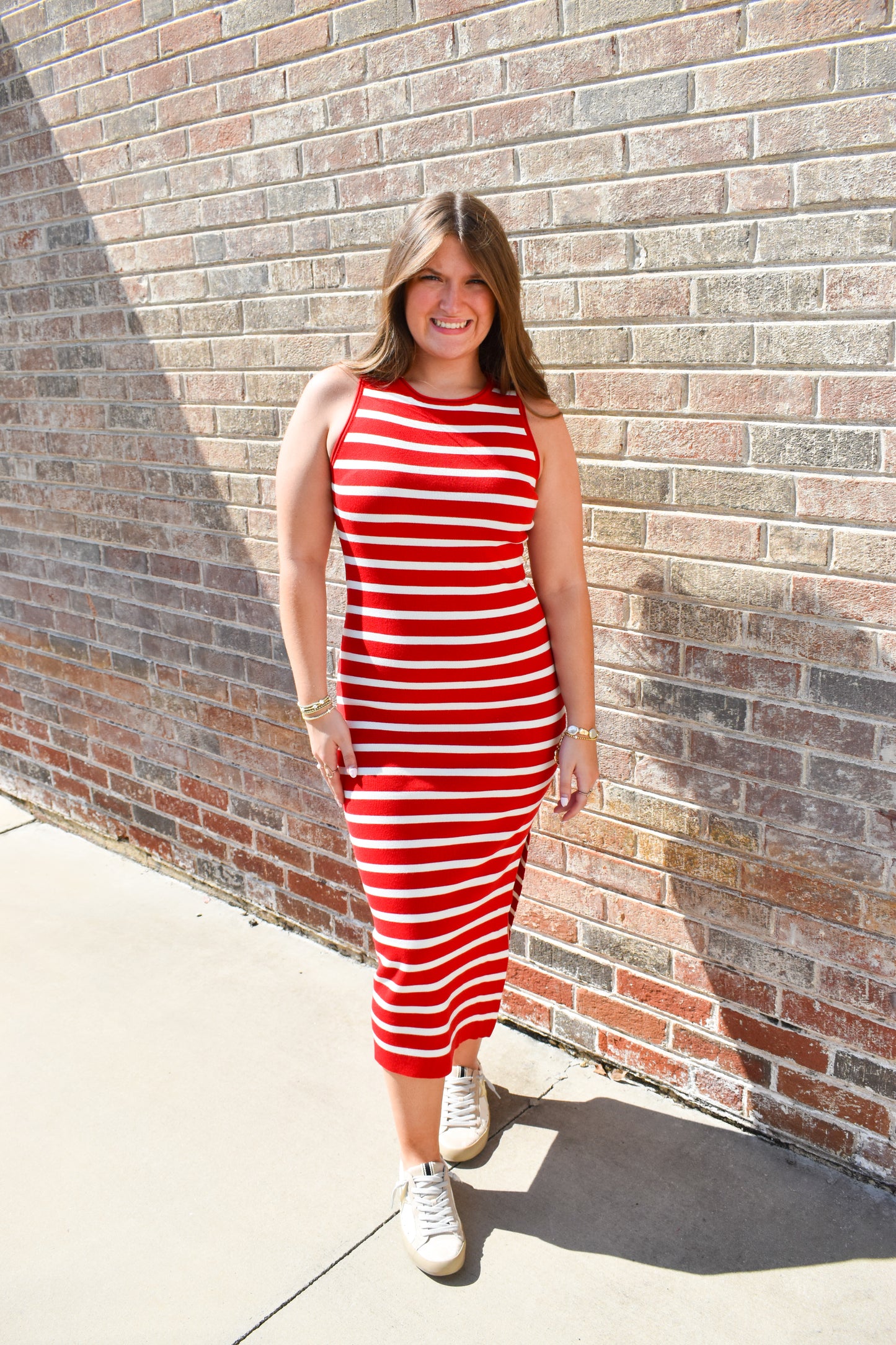 Isla Striped Midi Dress