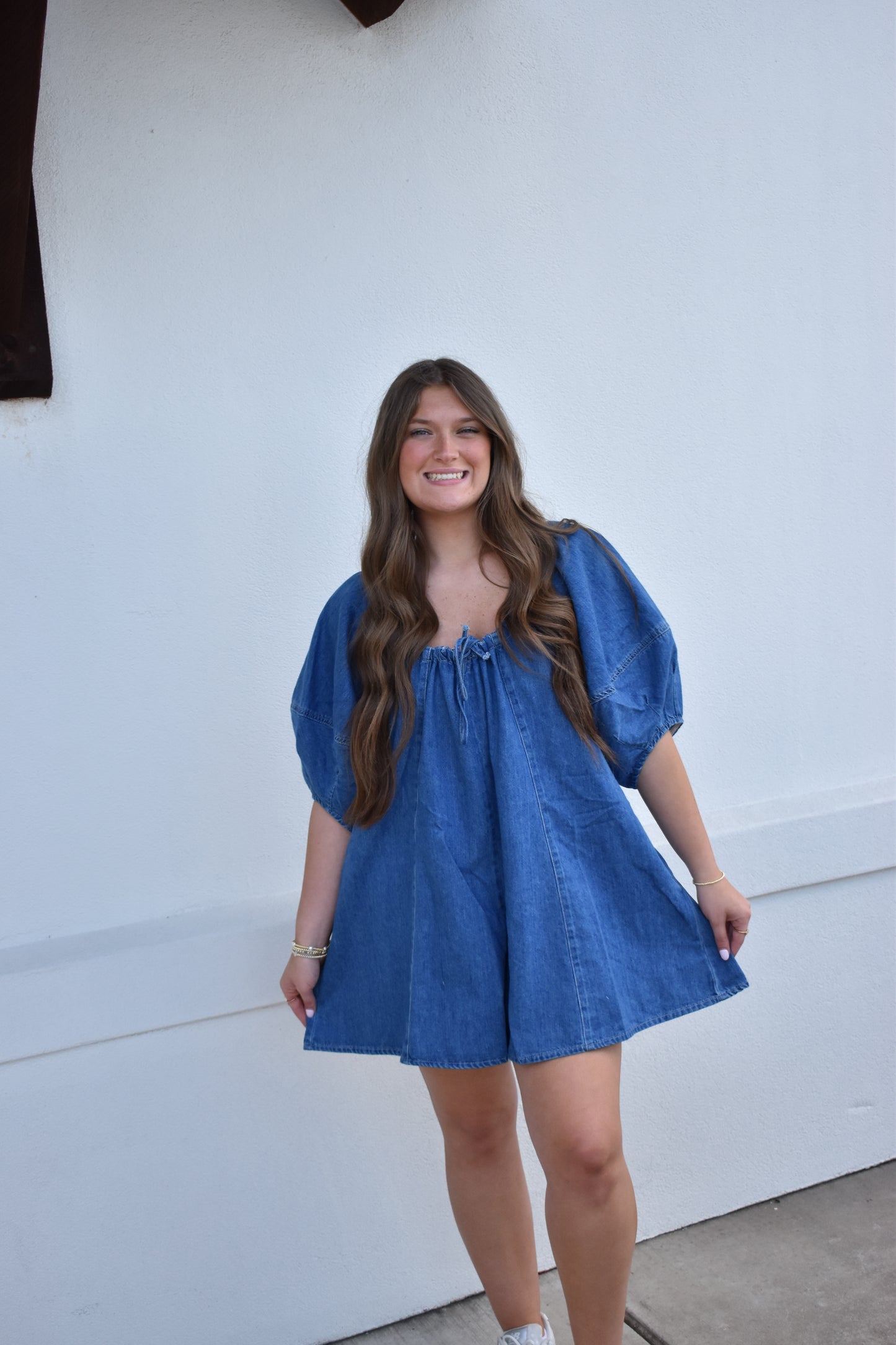 Olivia Denim Tie Romper