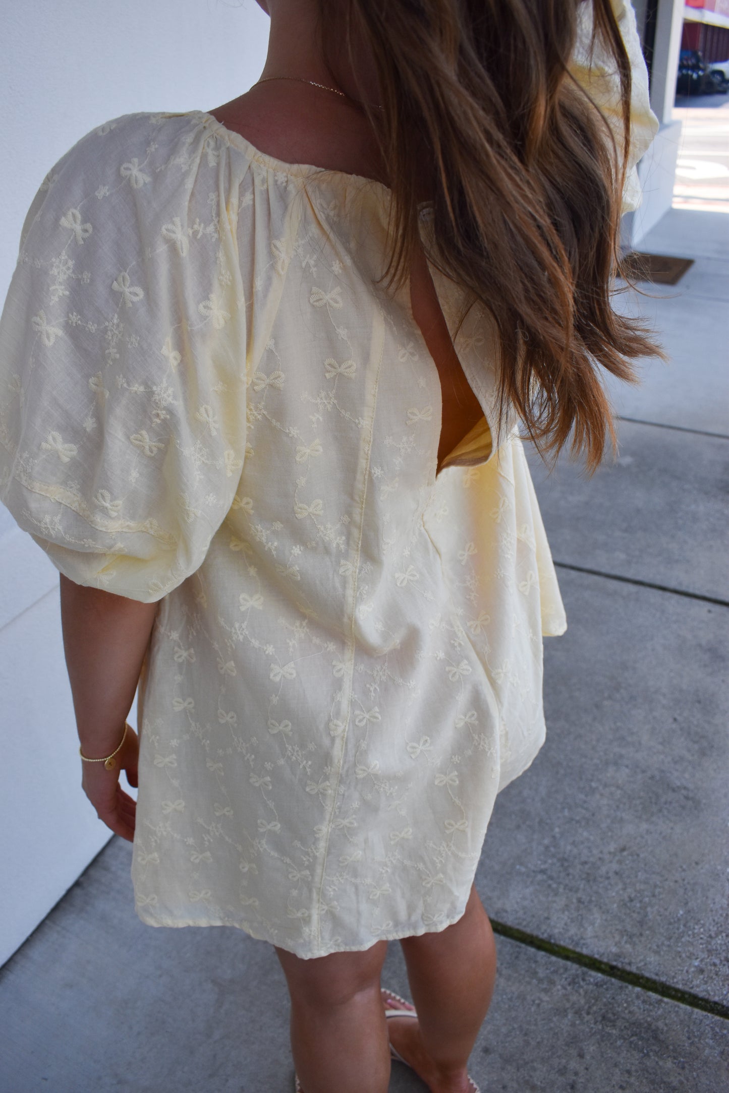 Olivia Bow Eyelet Romper